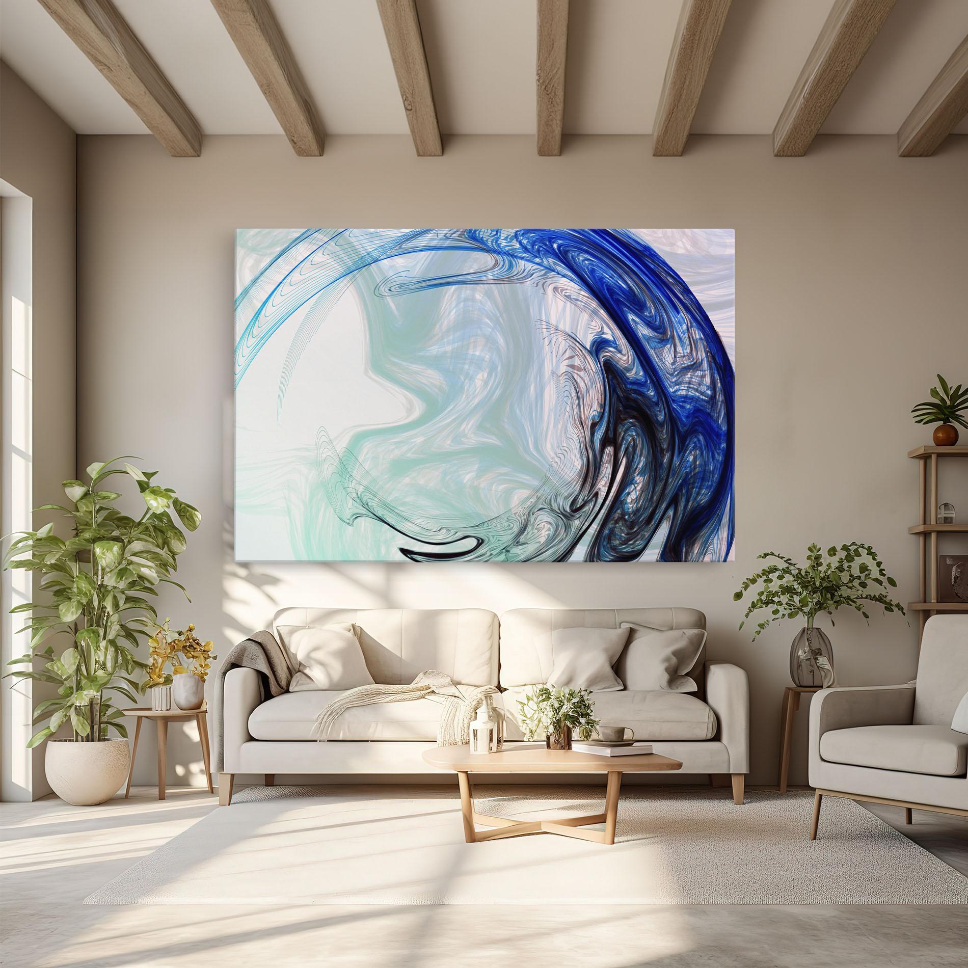 Obraz na Płótnie Blue Black Art mockup 6