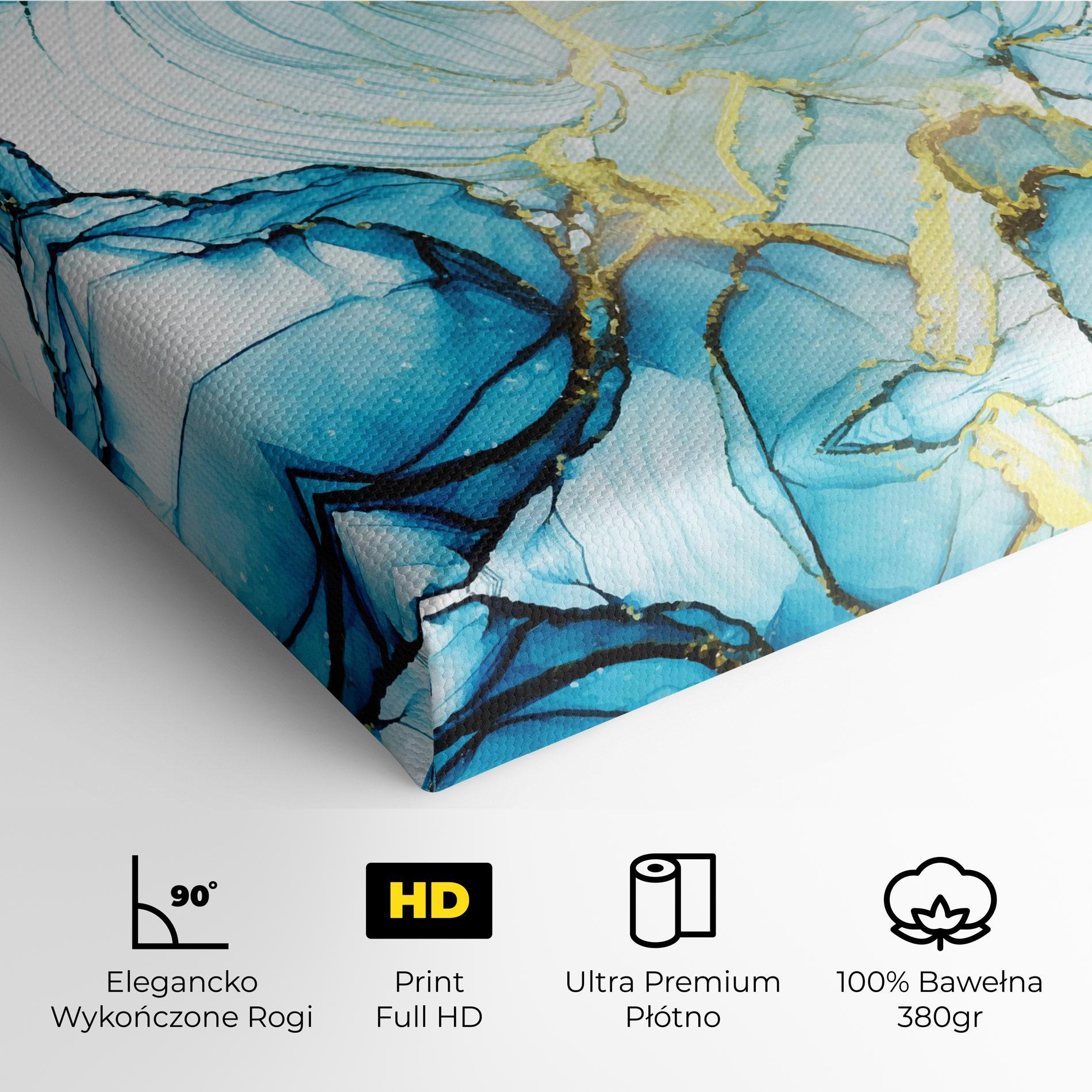 Obraz na Płótnie Artistic Gold Blue mockup 4