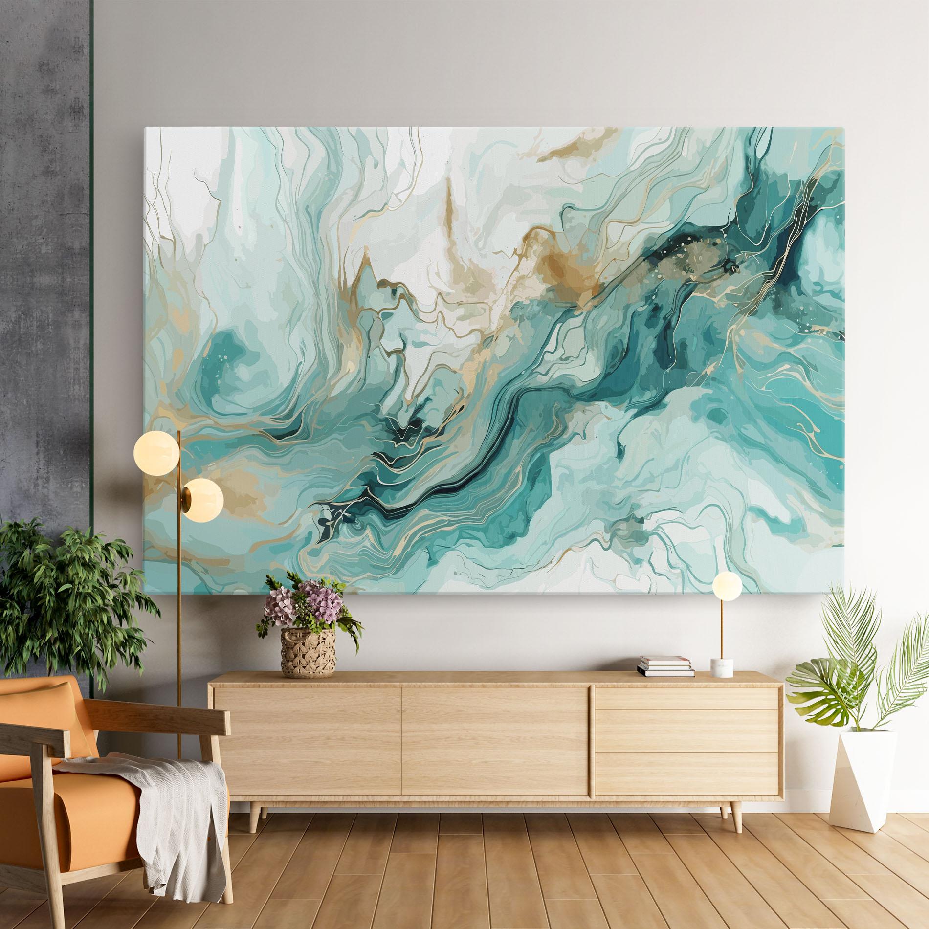 Obraz na Płótnie Green Gold Water mockup 9