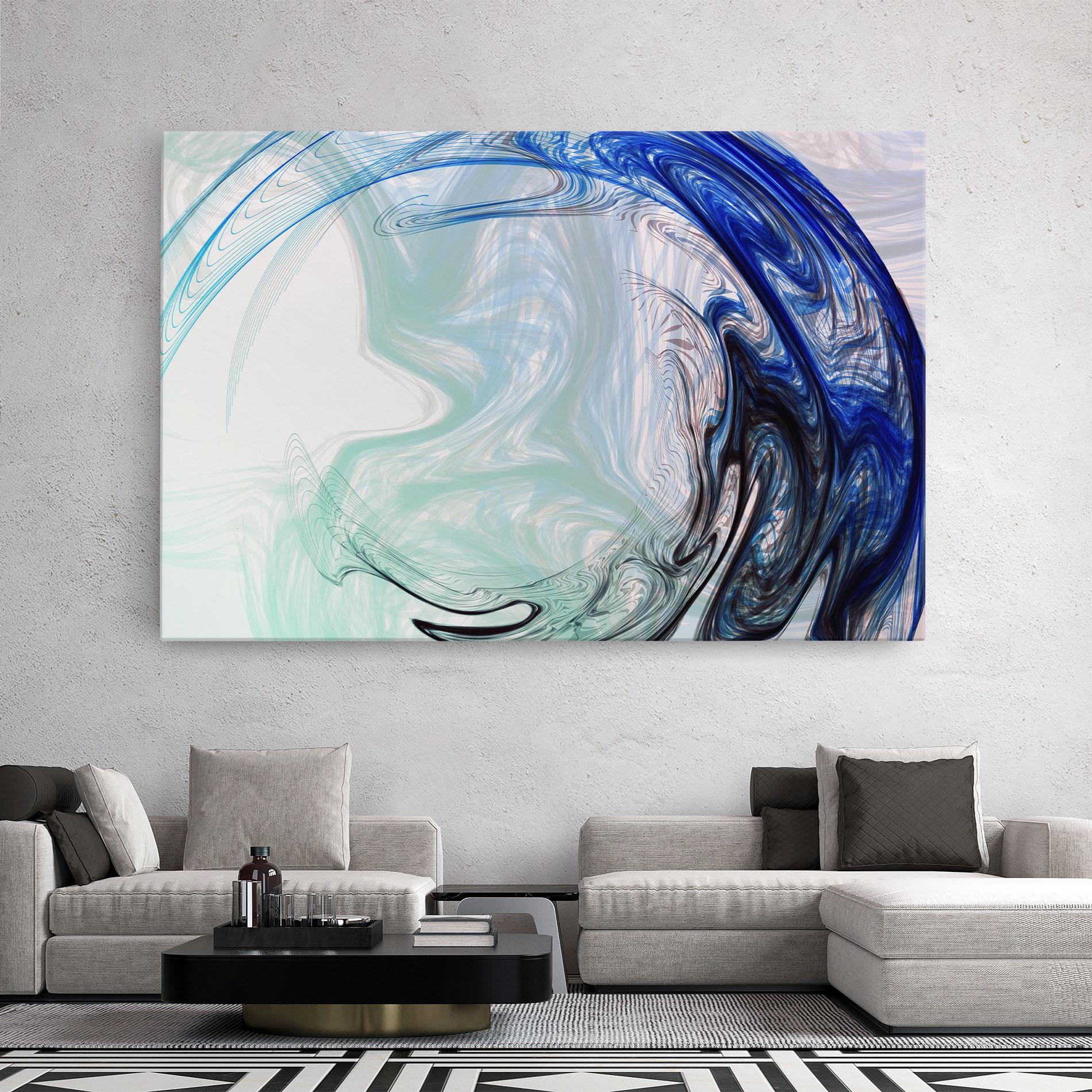 Obraz na Płótnie Blue Black Art mockup 2