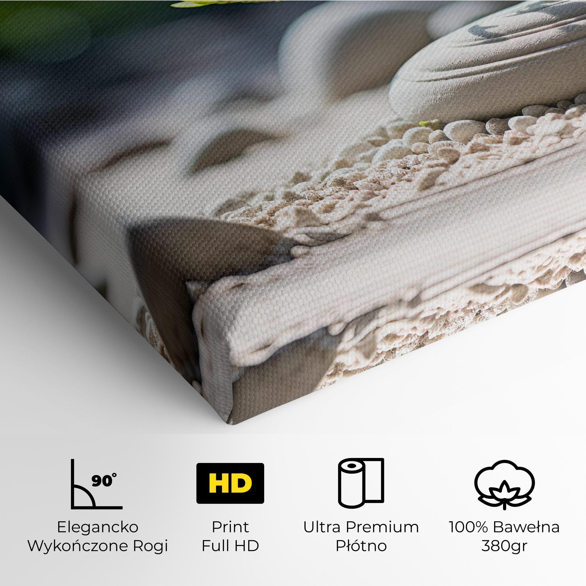 Obraz na Płótnie White Pebbles Plants mockup 4