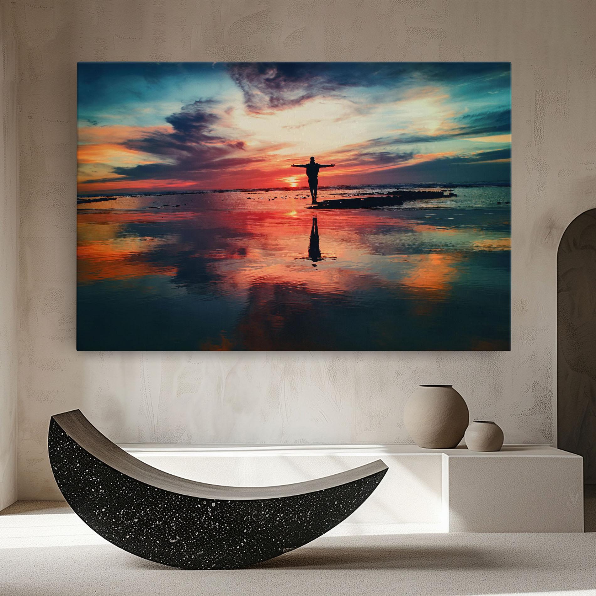 Obraz na Płótnie Pink Purple Sky Man mockup 8