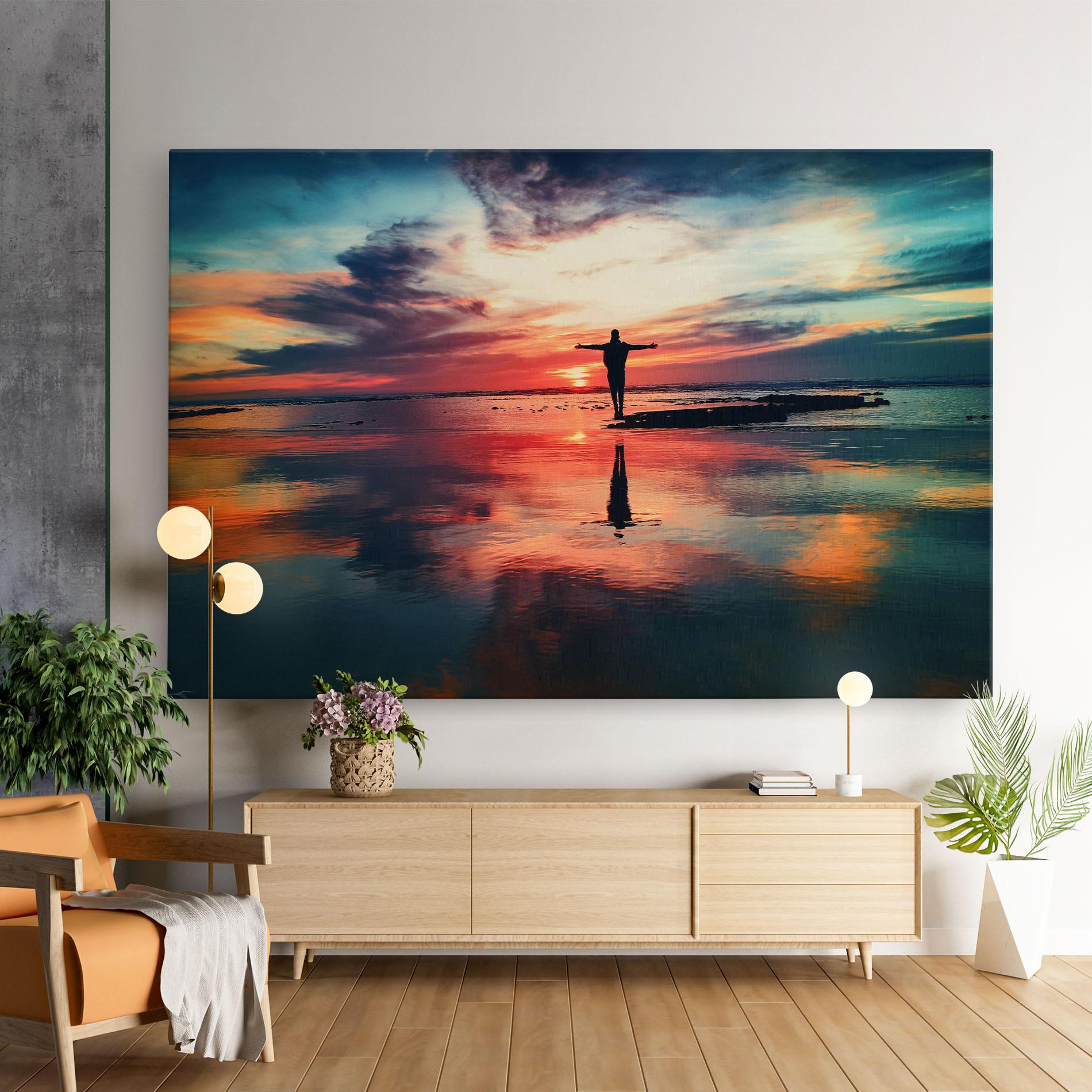 Obraz na Płótnie Pink Purple Sky Man mockup 9