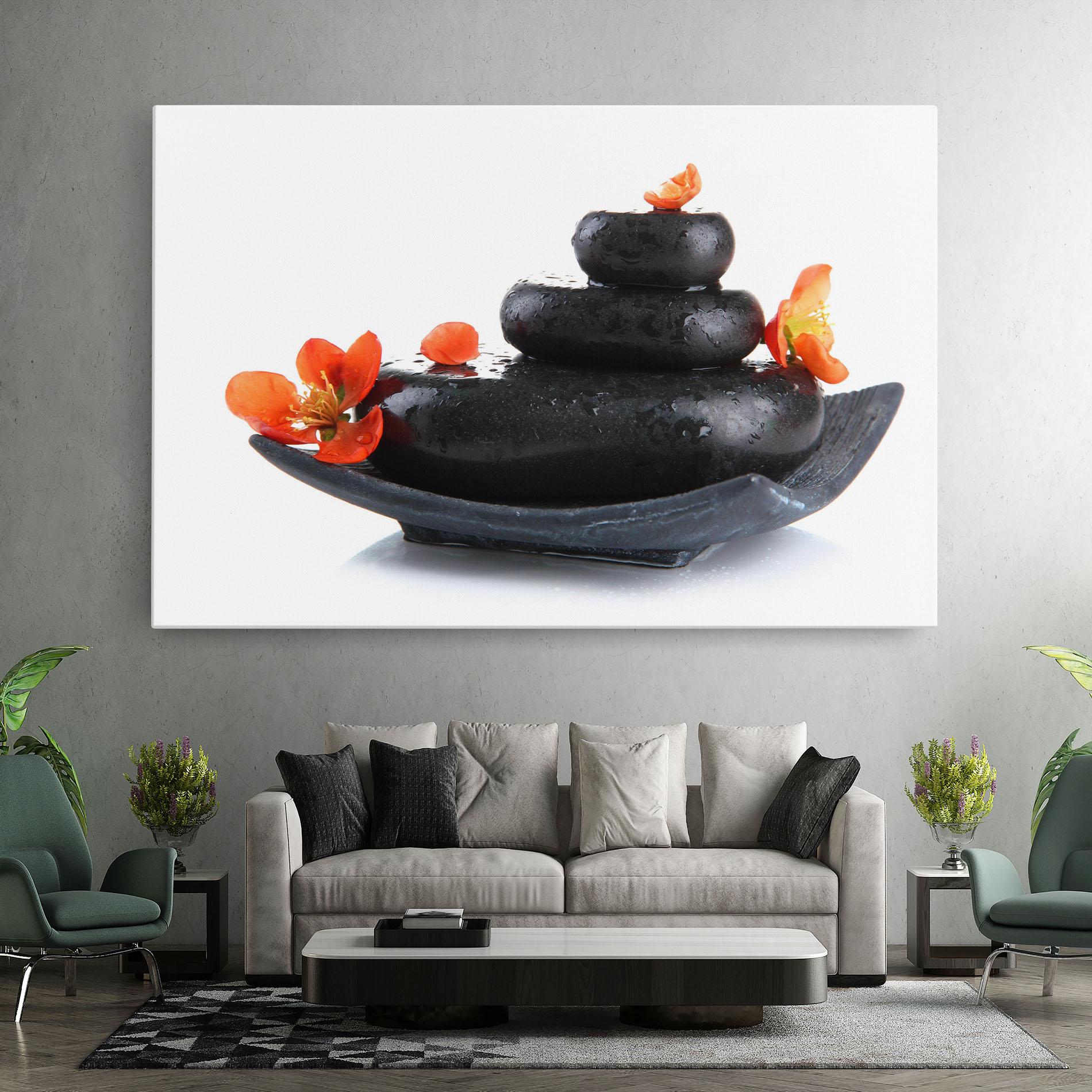 Obraz na Płótnie Spa Stones Flowers mockup 7
