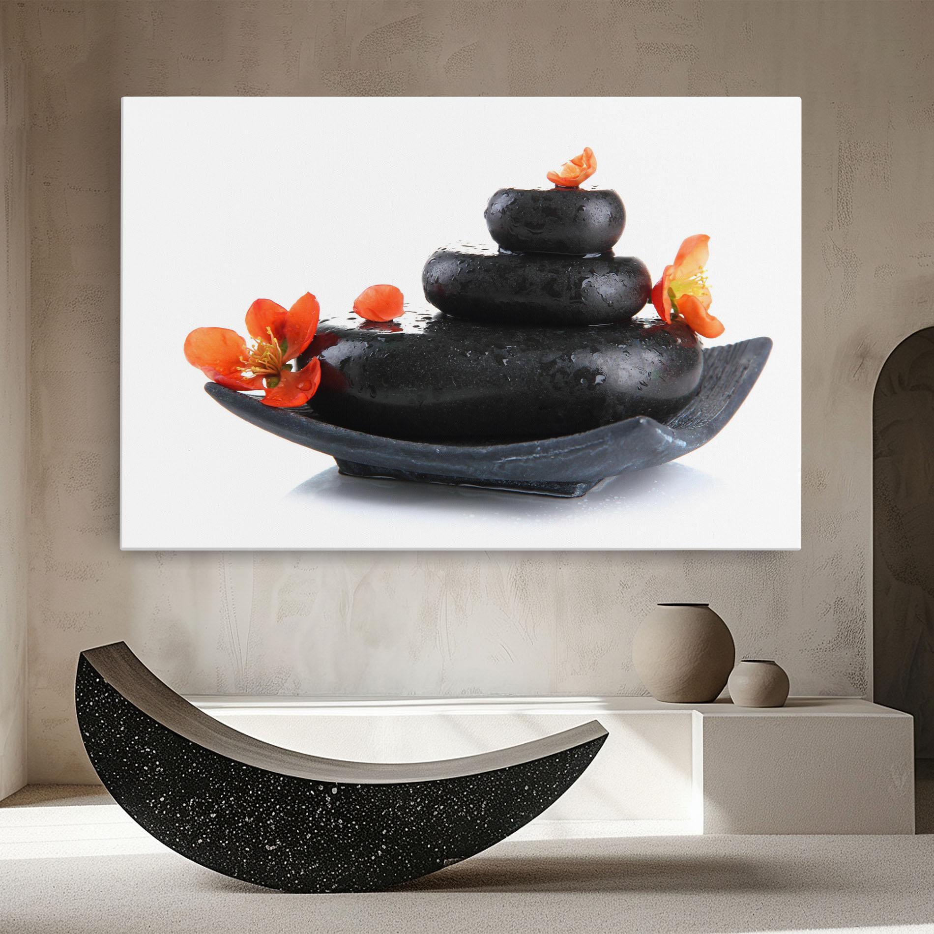 Obraz na Płótnie Spa Stones Flowers mockup 8