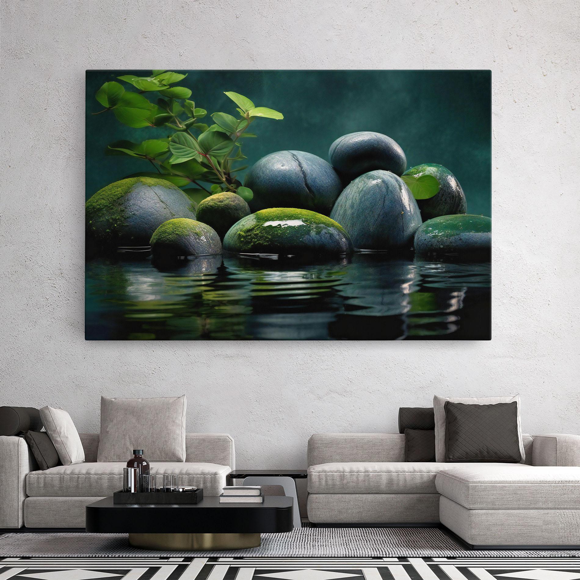 Obraz na Płótnie Green Stone Nature mockup 2