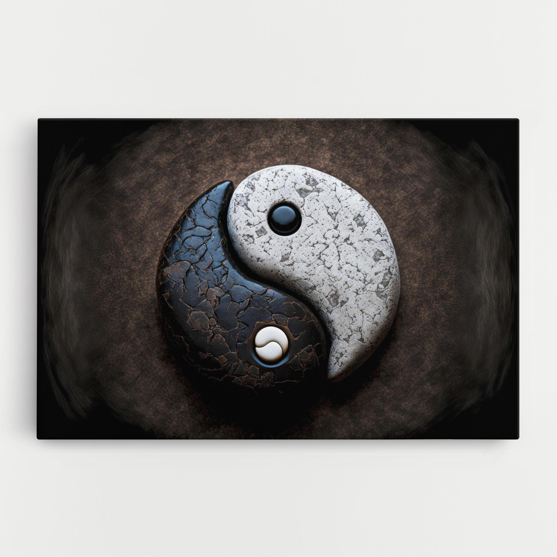 Obraz na Płótnie Black Stone Yinyang mockup 0