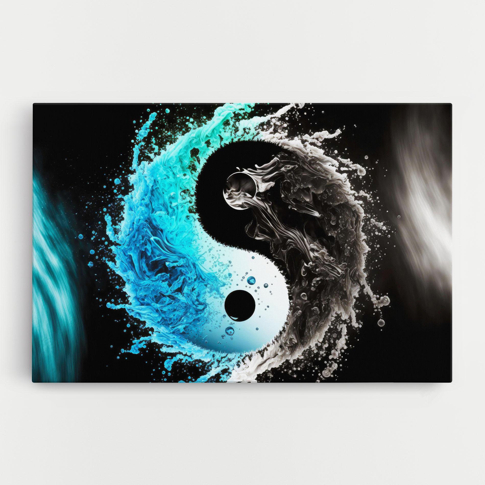 Obraz na Płótnie Blue Black Yinyang mockup 0
