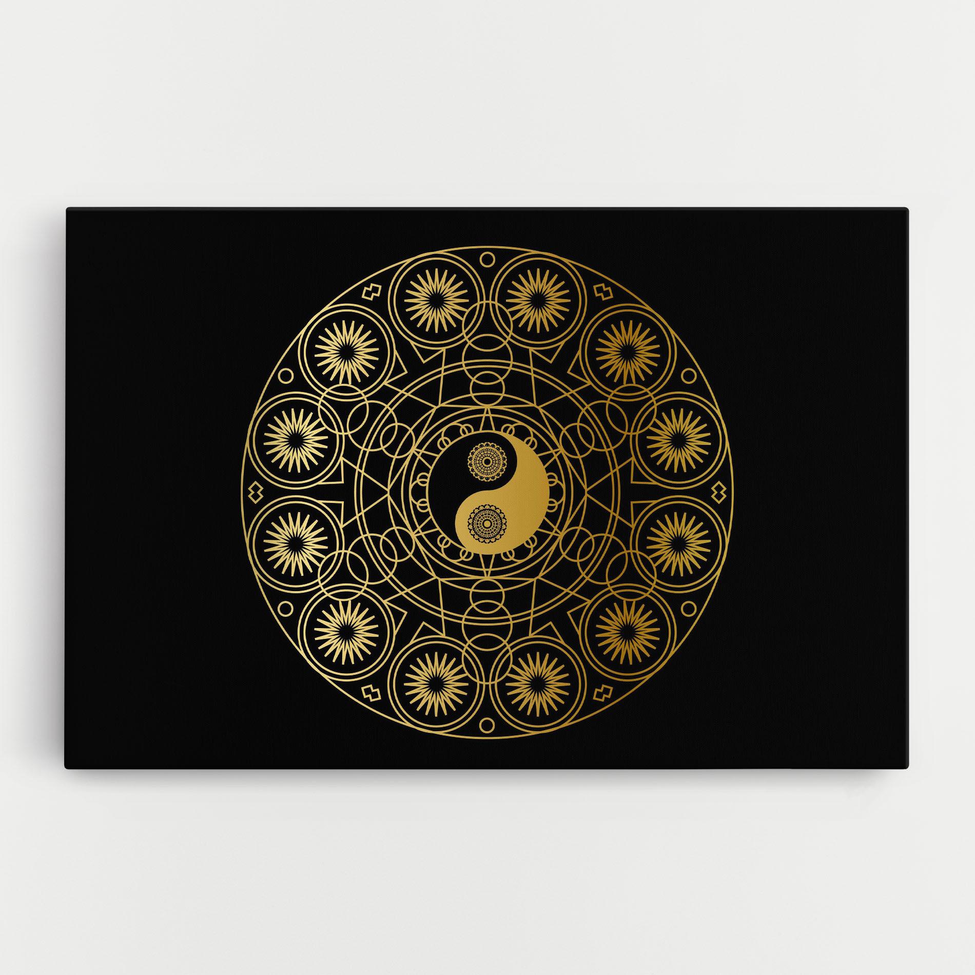 Obraz na Płótnie Gold Meditation Mandala mockup 0
