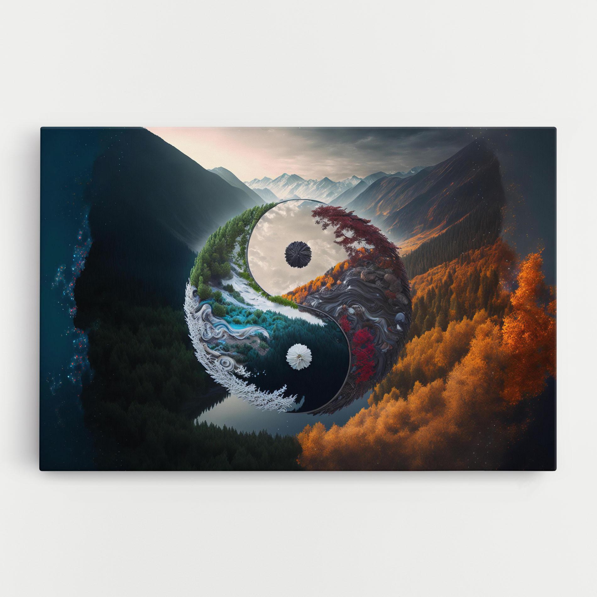 Obraz na Płótnie Mountain Yinyang mockup 0