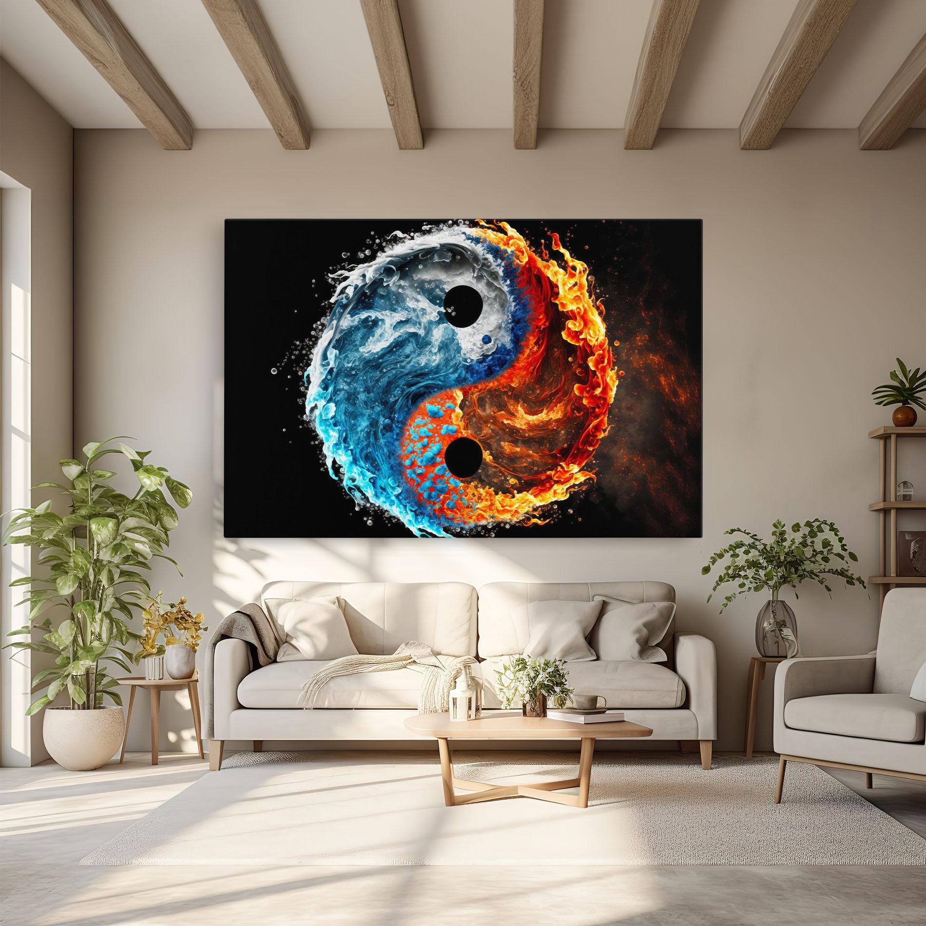 Obraz na Płótnie Fire Water Yin Yang mockup 6