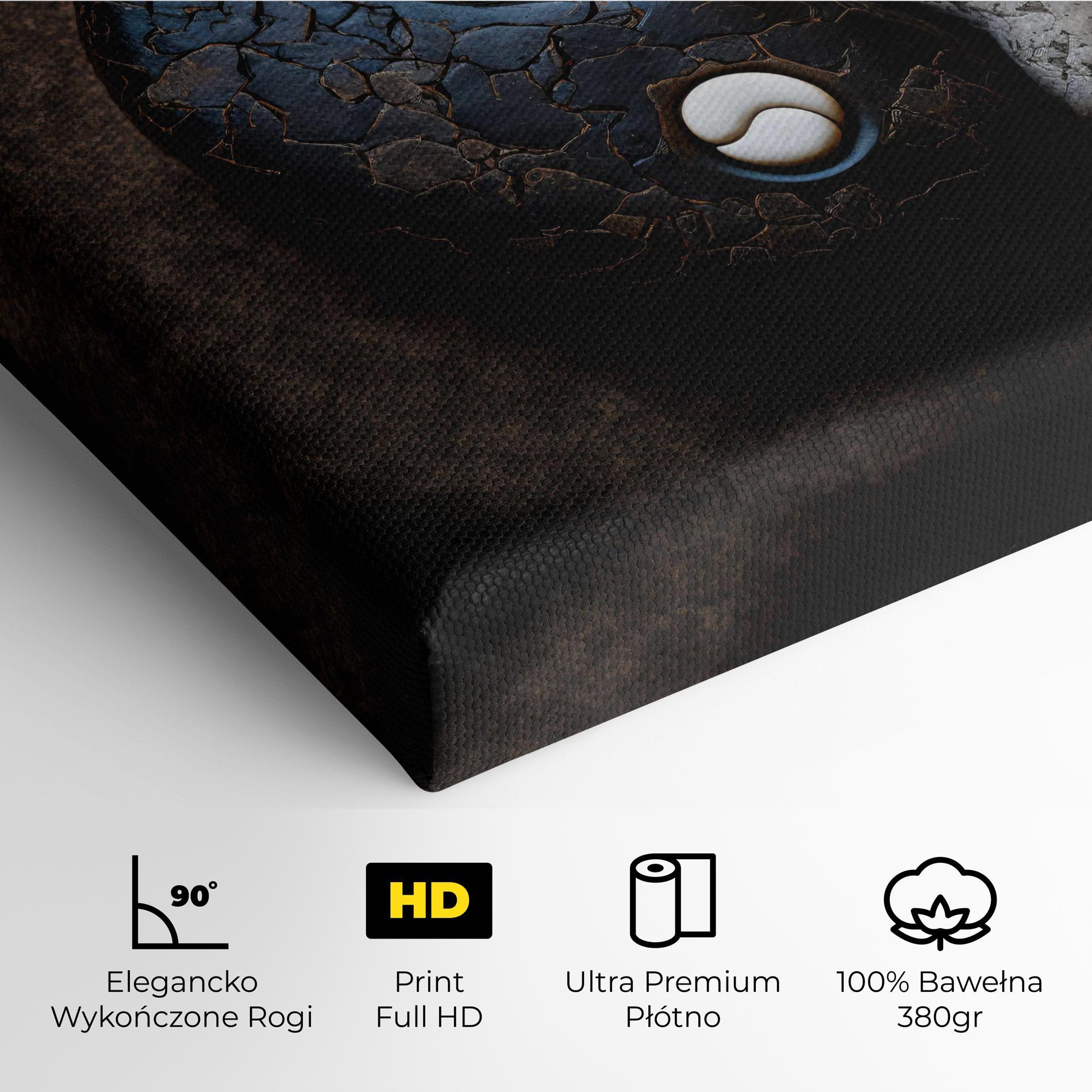 Obraz na Płótnie Black Stone Yinyang mockup 4