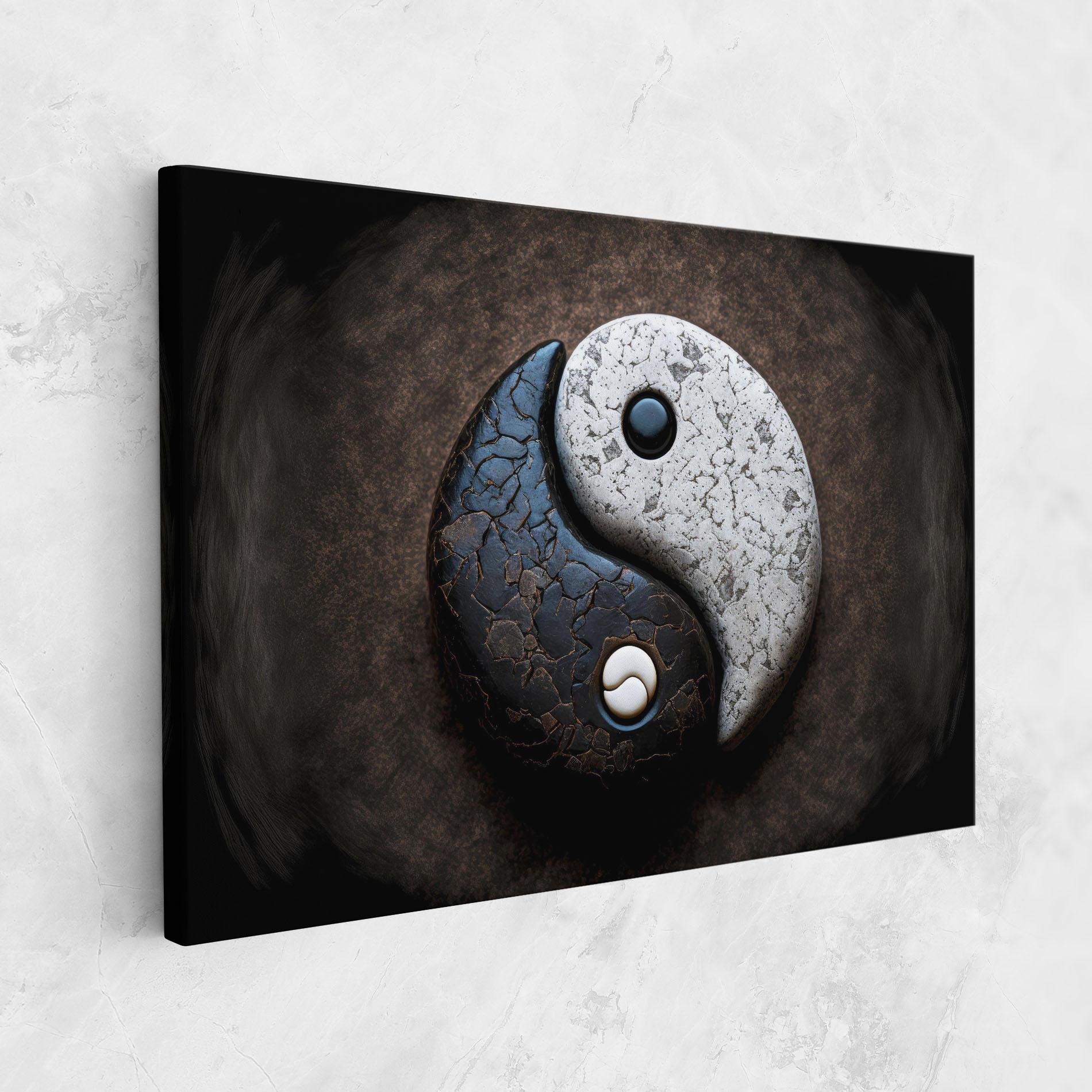 Obraz na Płótnie Black Stone Yinyang mockup 1