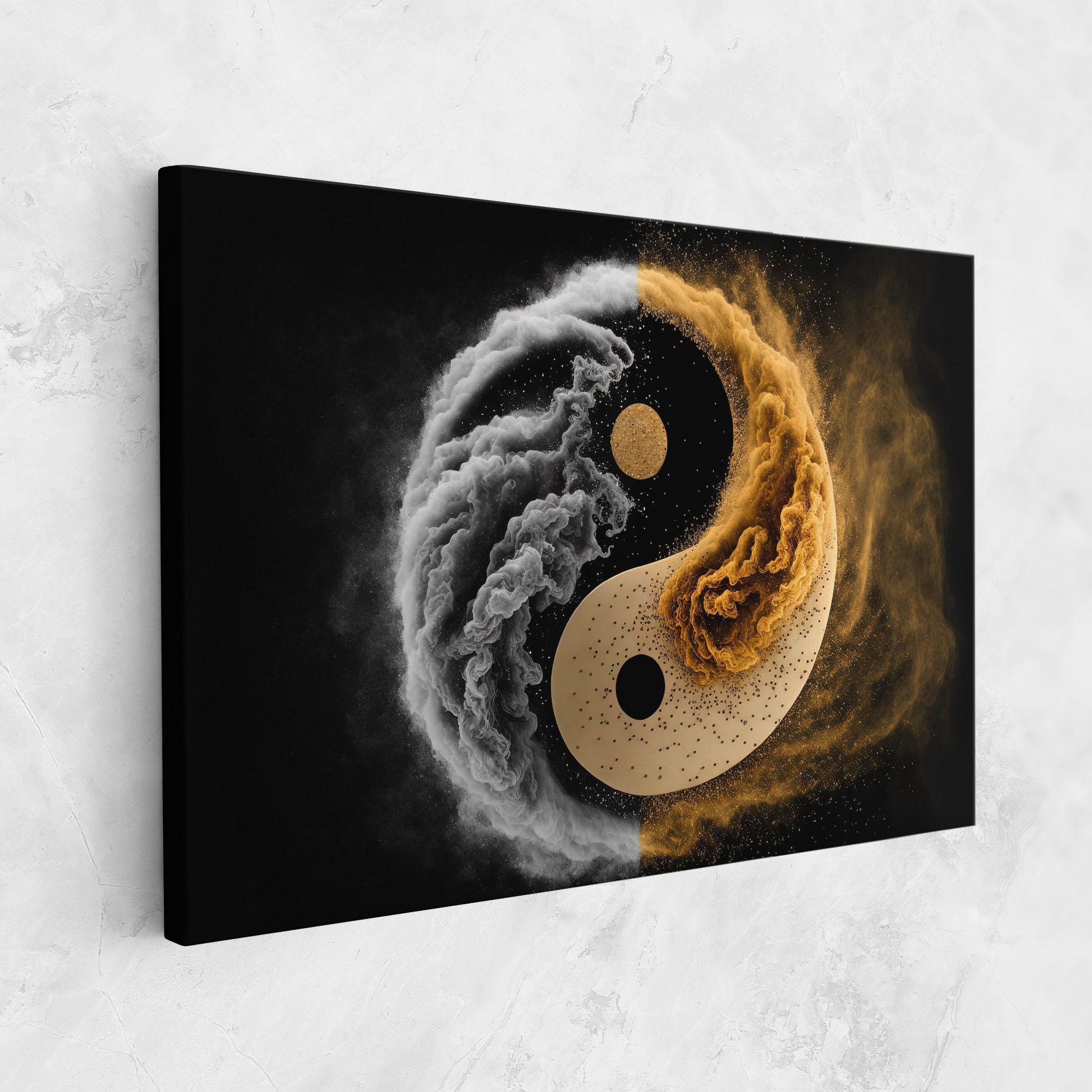 Obraz na Płótnie Cream Smoke Yinyang mockup 1