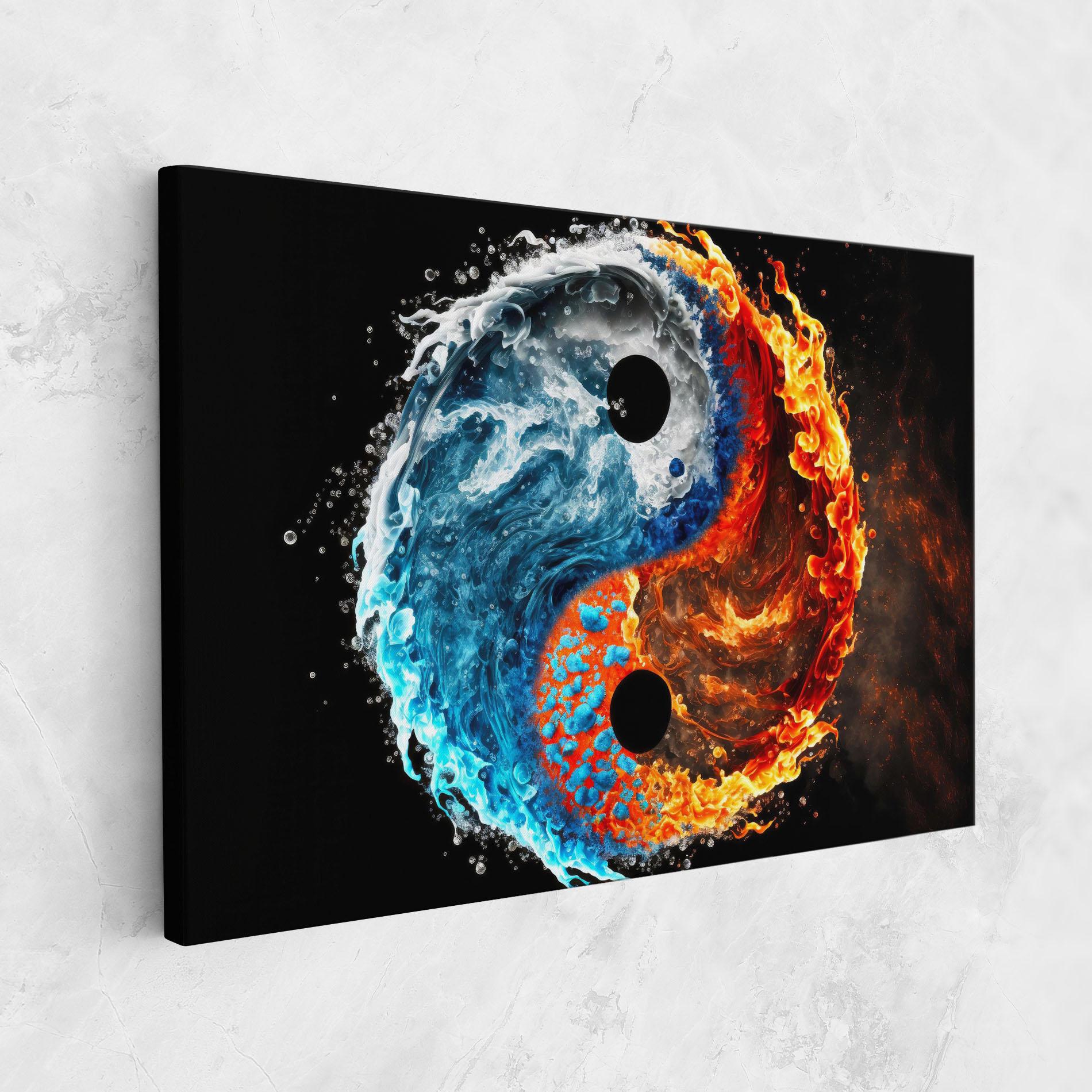 Obraz na Płótnie Fire Water Yin Yang mockup 1