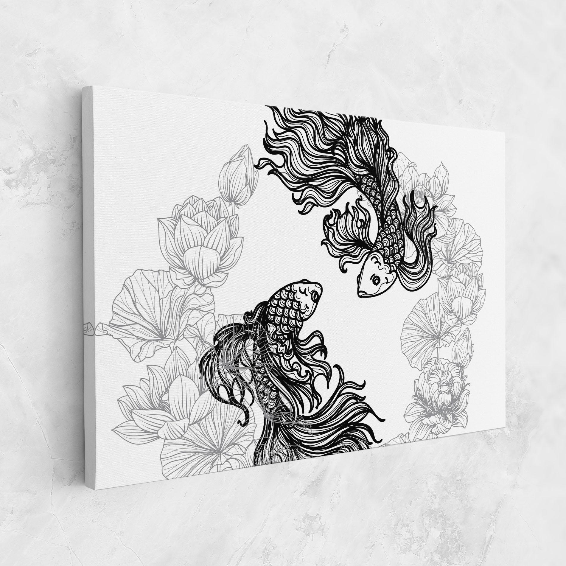 Obraz na Płótnie Fish Yinyang mockup 1