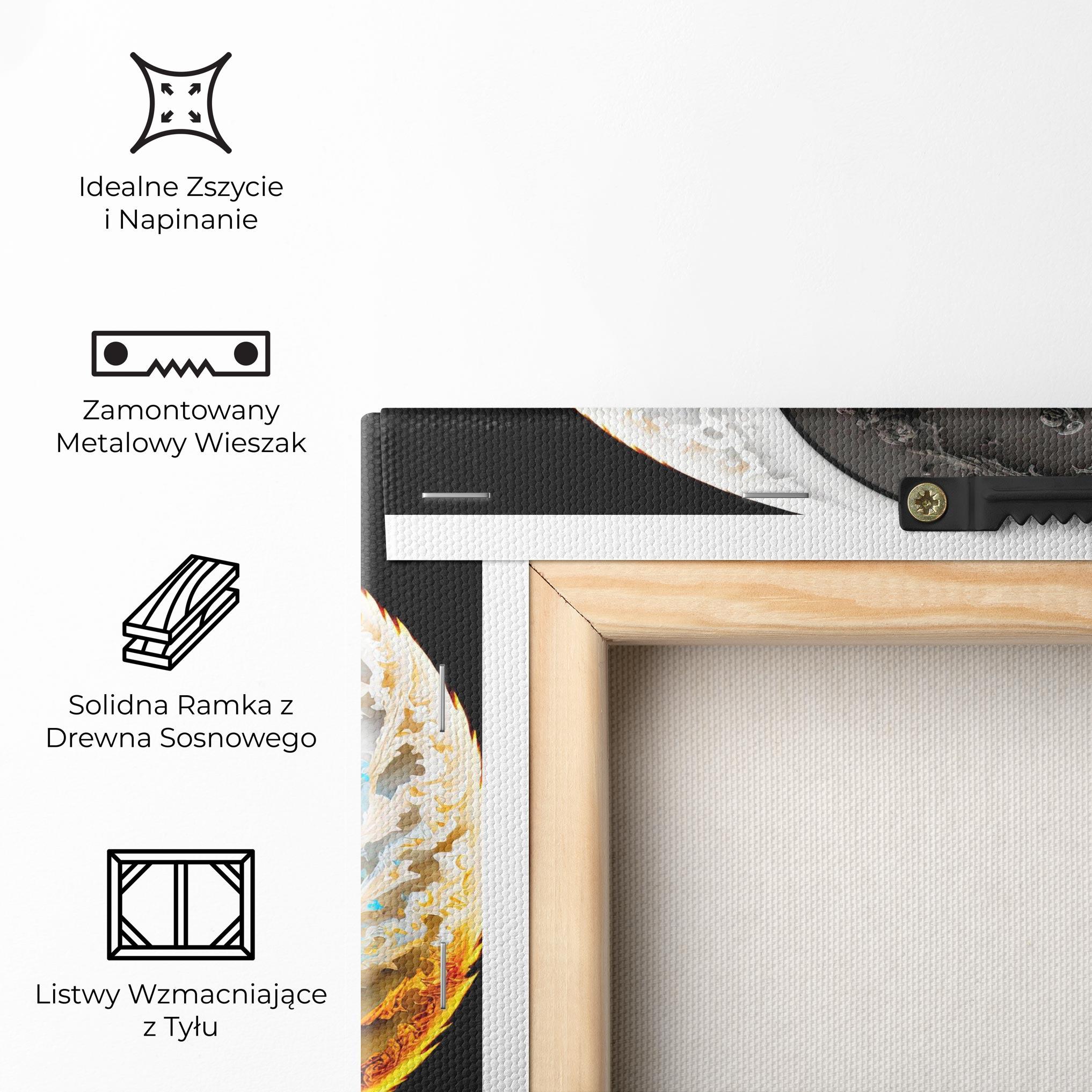 Obraz na Płótnie Black Yellow Yinyang mockup 5