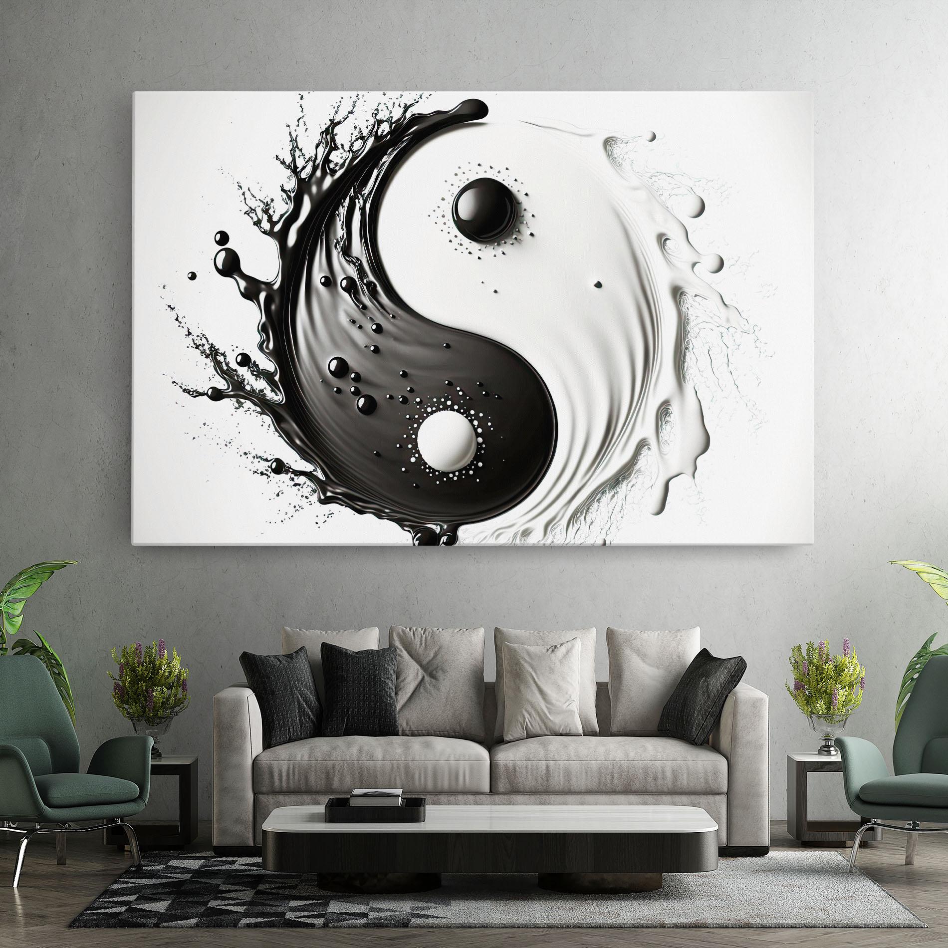 Obraz na Płótnie Black Liquid Yinyang mockup 7