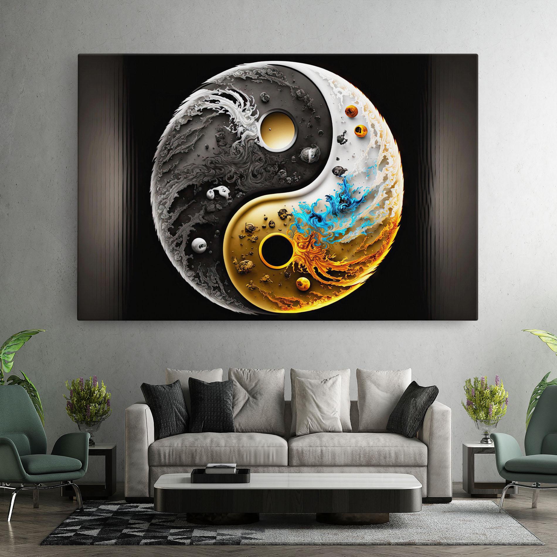 Obraz na Płótnie Black Yellow Yinyang mockup 7
