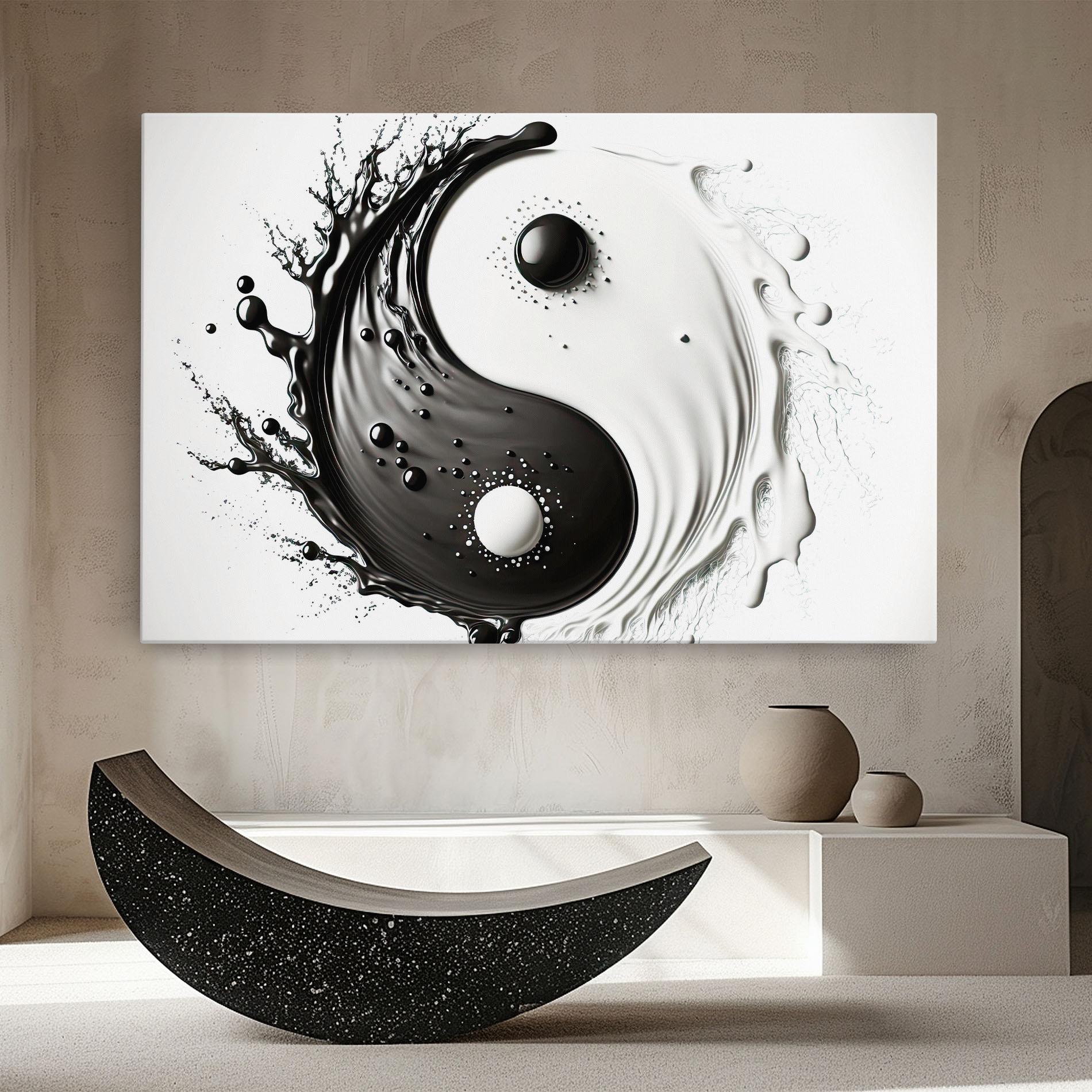 Obraz na Płótnie Black Liquid Yinyang mockup 8