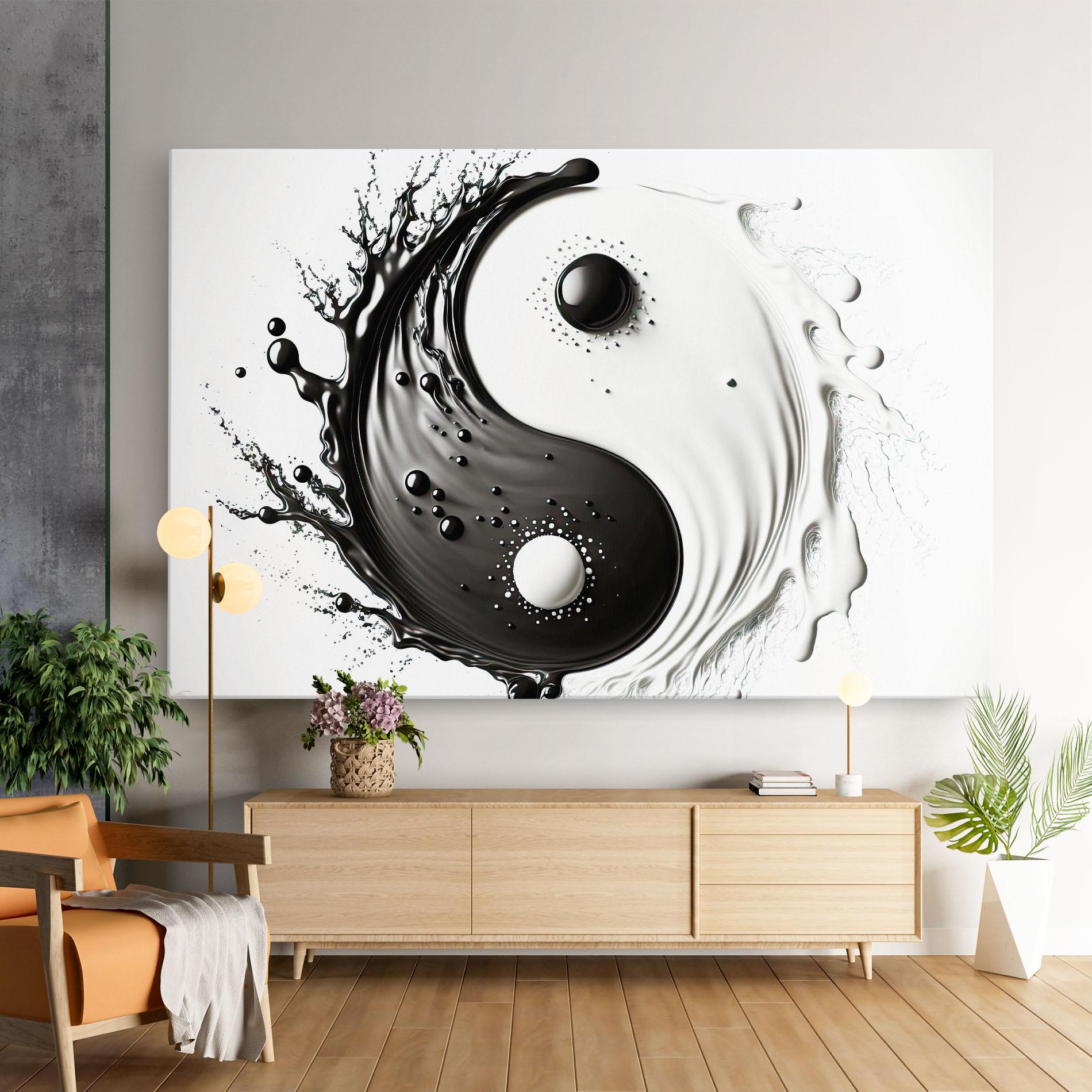 Obraz na Płótnie Black Liquid Yinyang mockup 9
