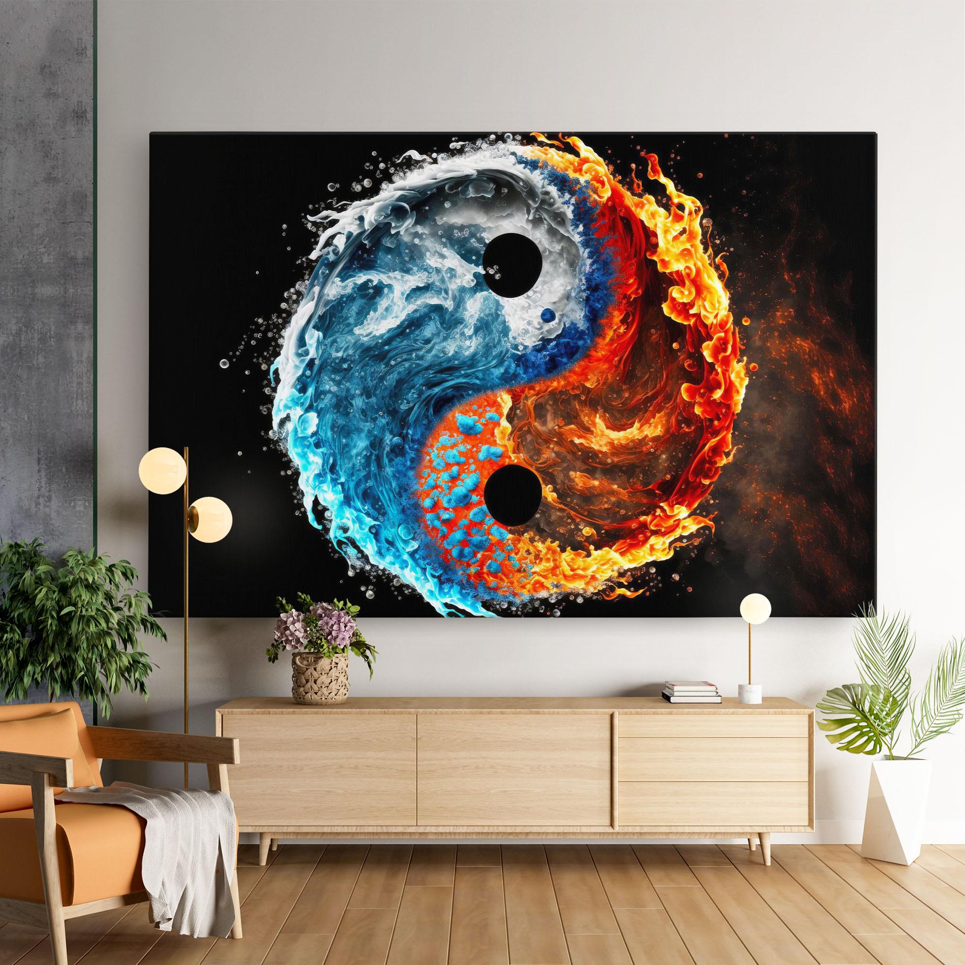 Obraz na Płótnie Fire Water Yin Yang mockup 9