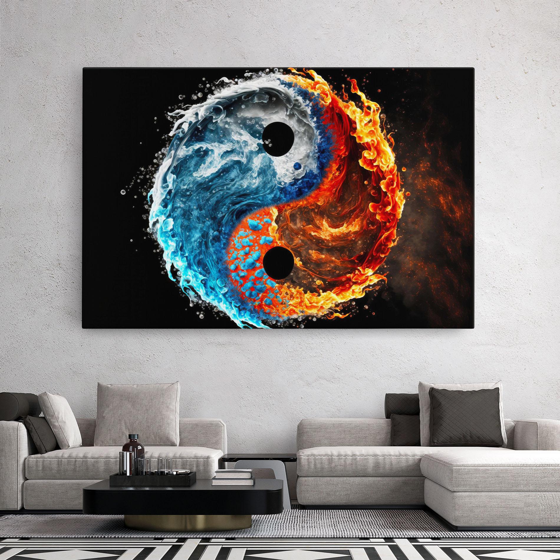 Obraz na Płótnie Fire Water Yin Yang mockup 2