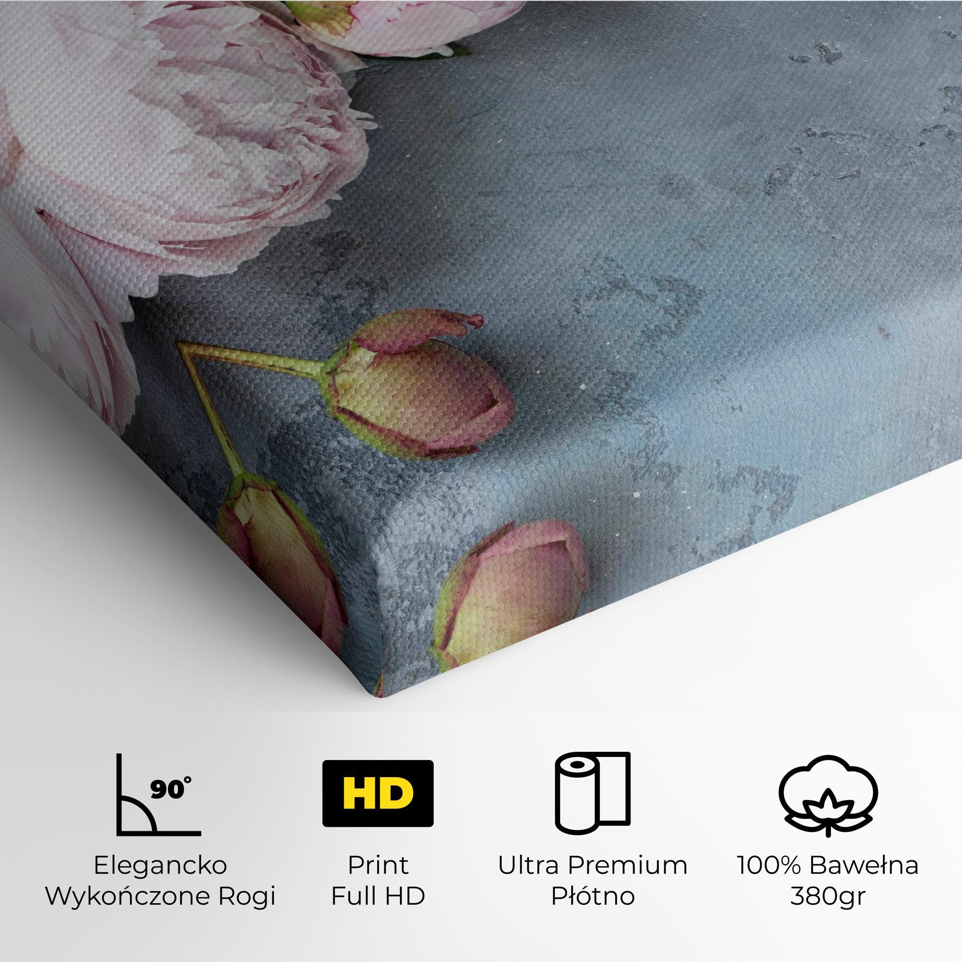 Obraz na Płótnie Cute Pink Peonies mockup 4