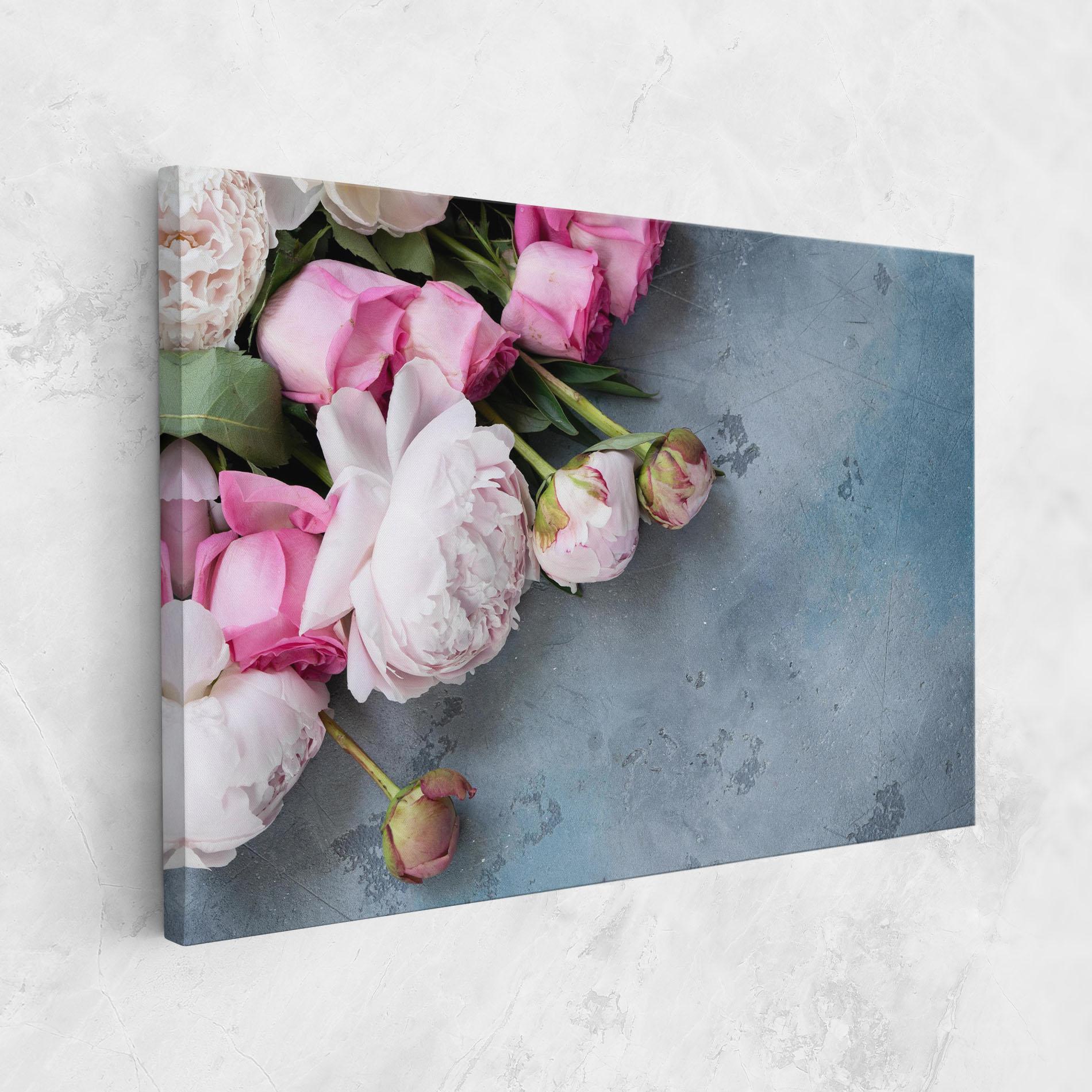 Obraz na Płótnie Cute Pink Peonies mockup 1