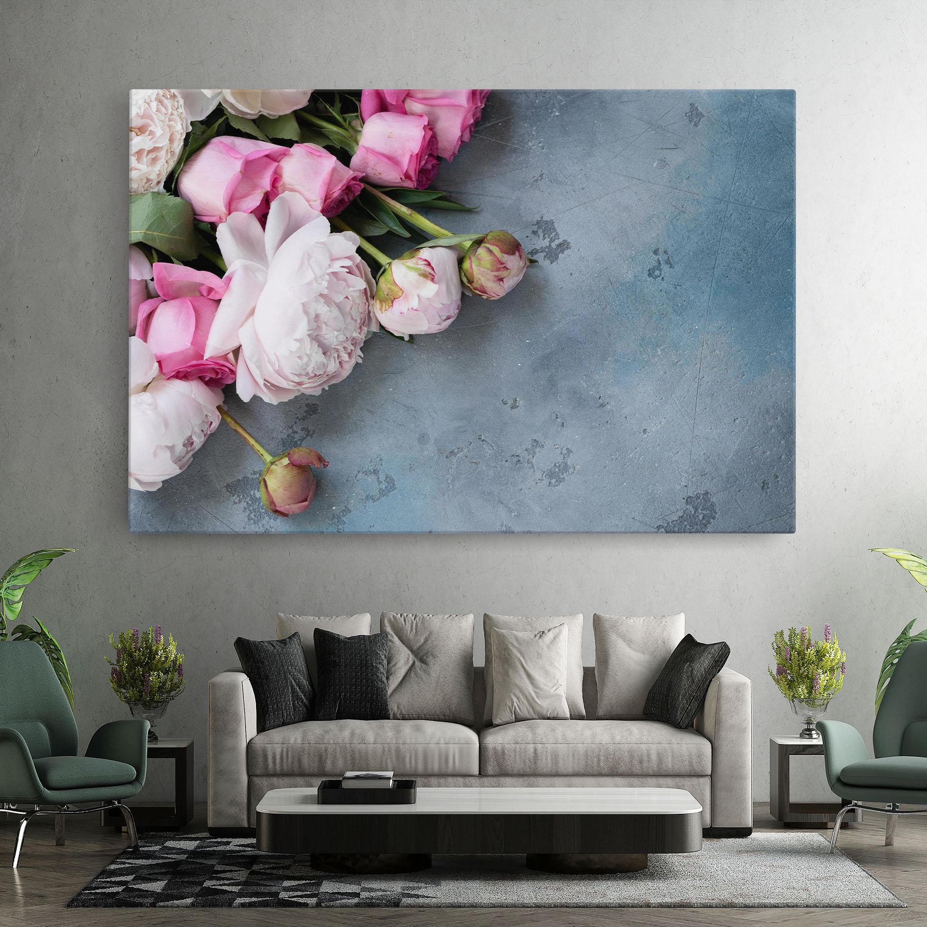 Obraz na Płótnie Cute Pink Peonies mockup 7