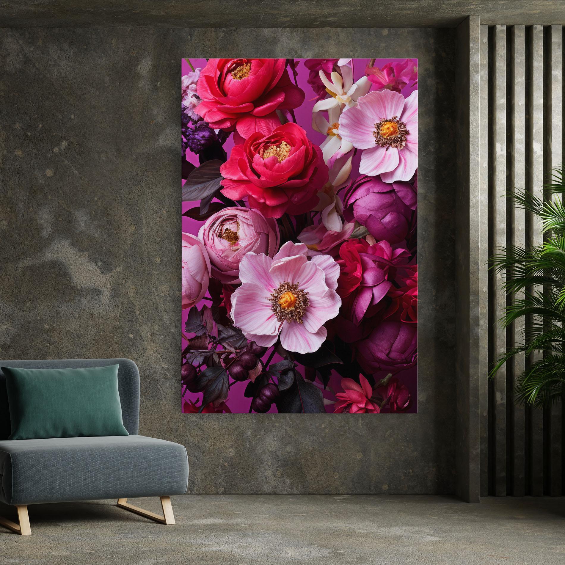 Obraz na Płótnie Pink Red Bouquet mockup 7