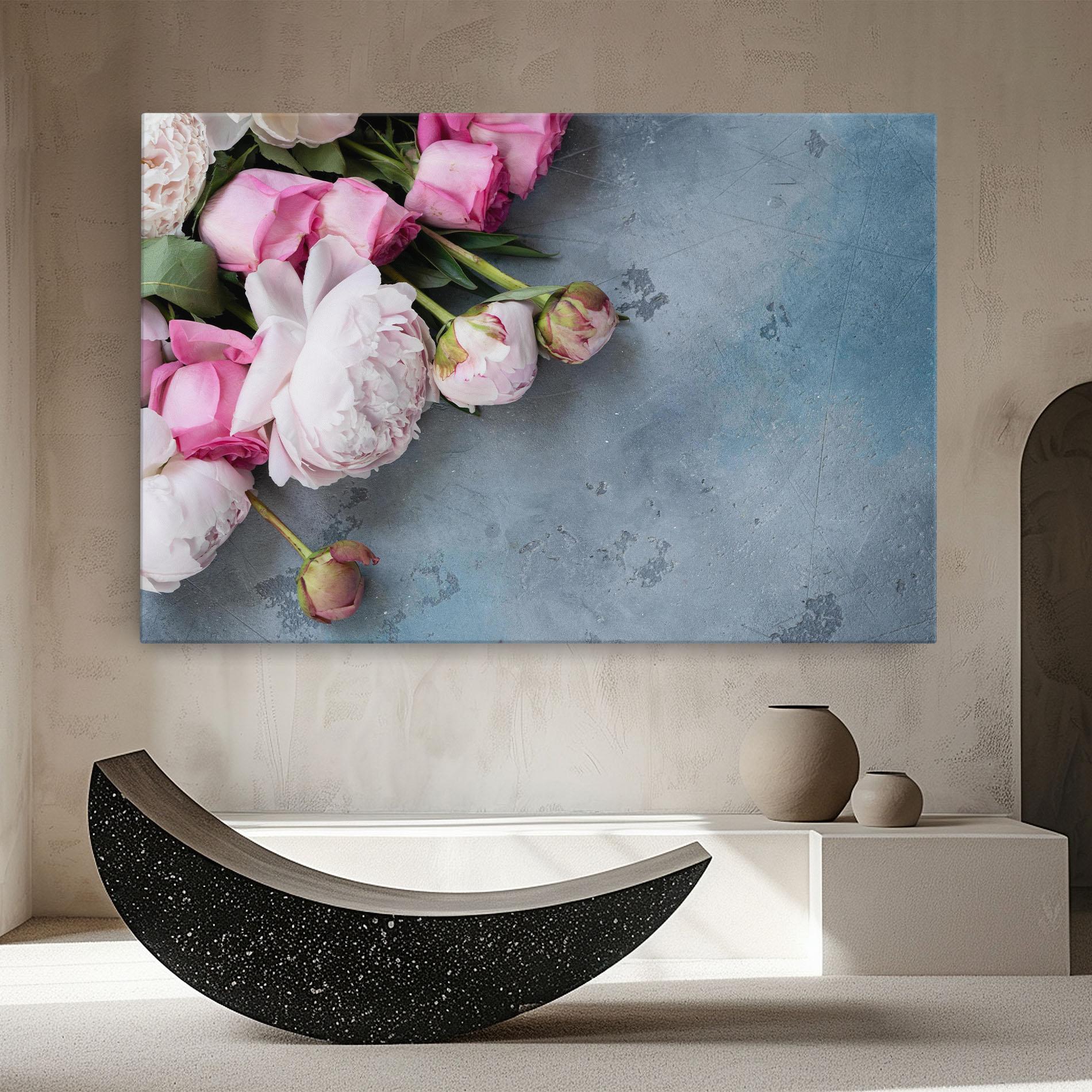 Obraz na Płótnie Cute Pink Peonies mockup 8