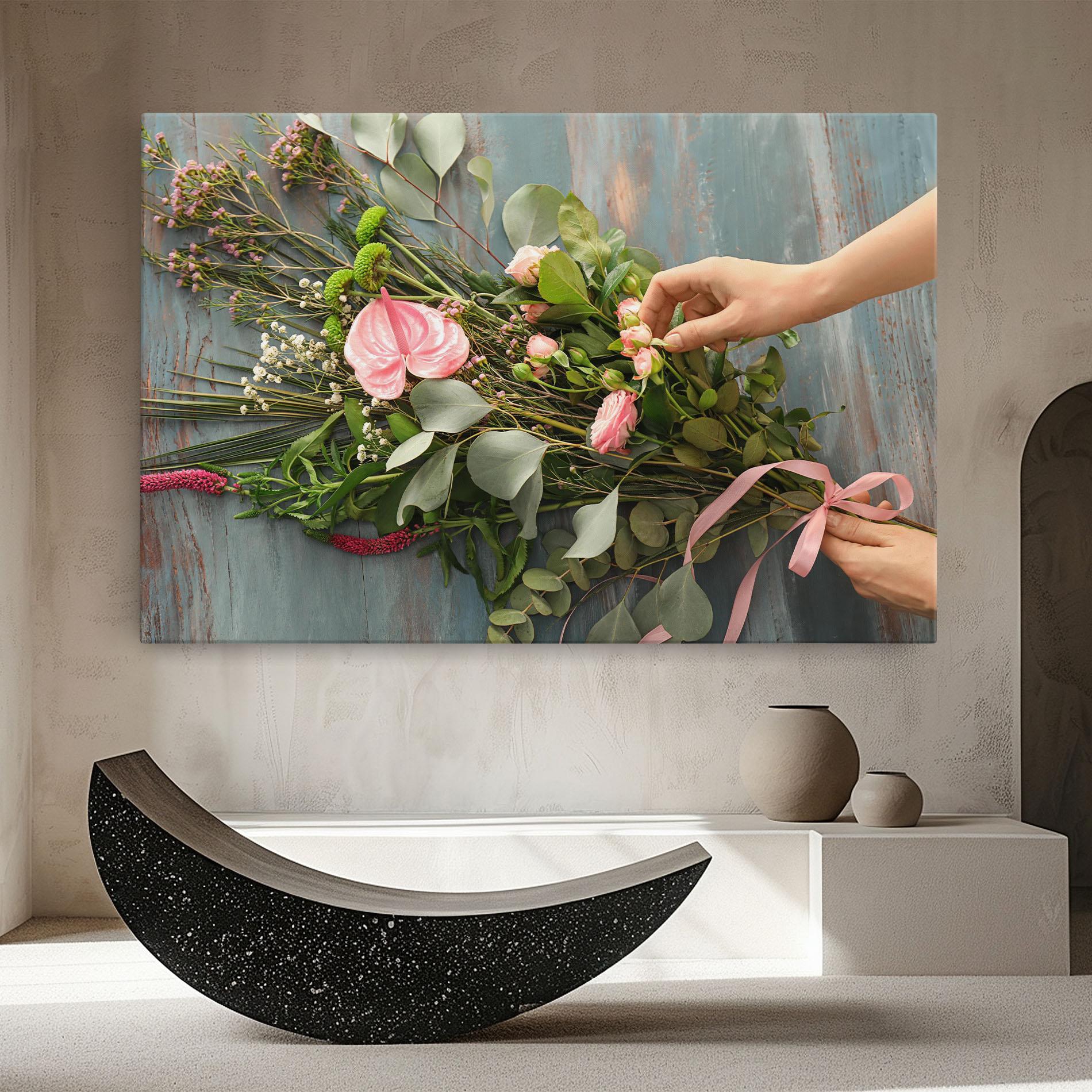 Obraz na Płótnie Preparing Bouquet mockup 8