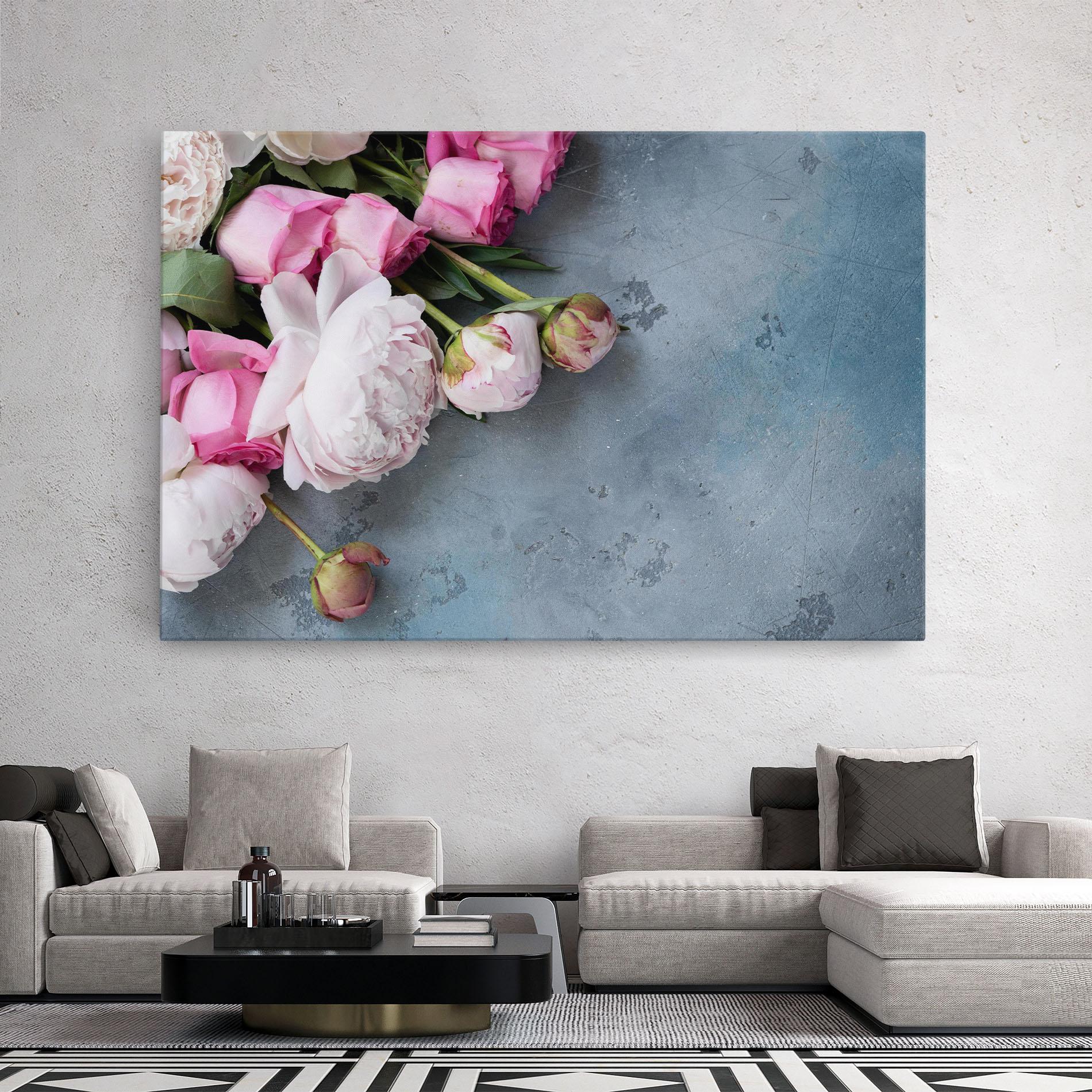 Obraz na Płótnie Cute Pink Peonies mockup 2