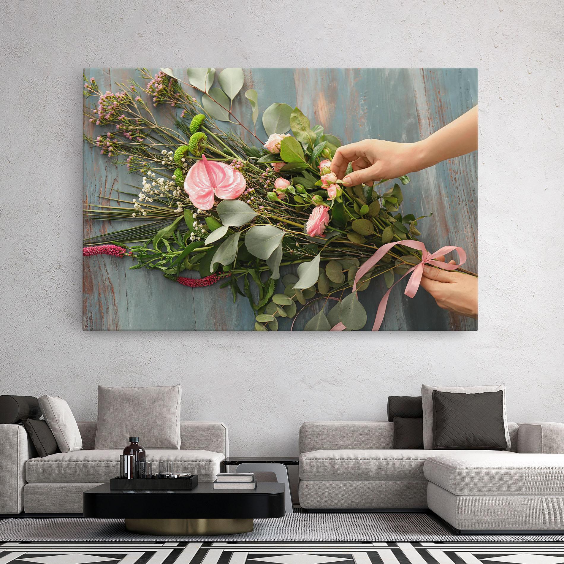 Obraz na Płótnie Preparing Bouquet mockup 2