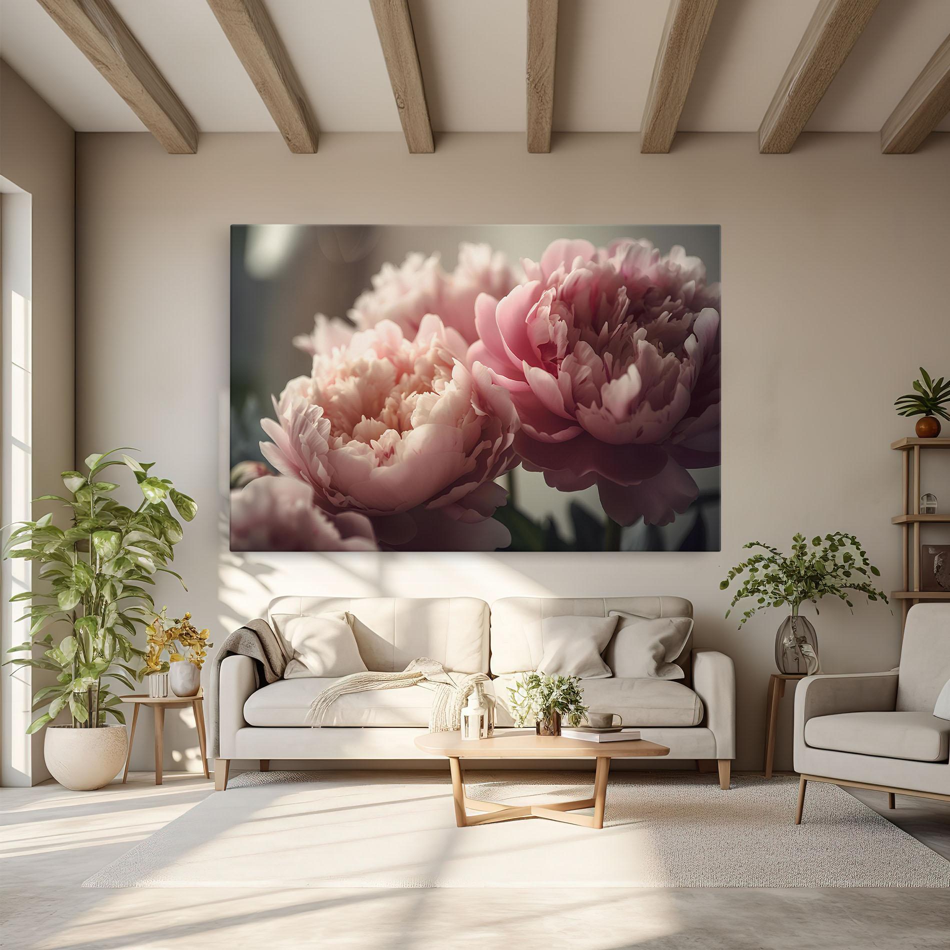 Obraz na Płótnie Cream Dreamy Peony mockup 6