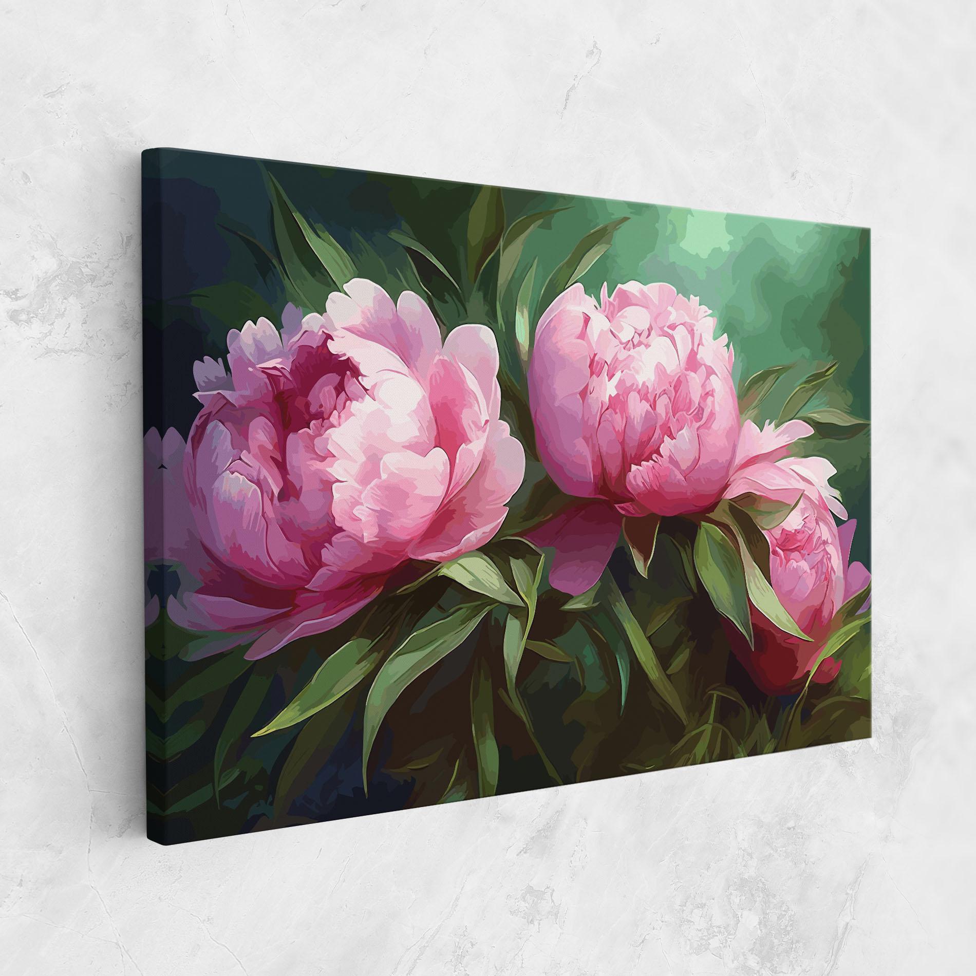 Obraz na Płótnie Peonies Art mockup 1