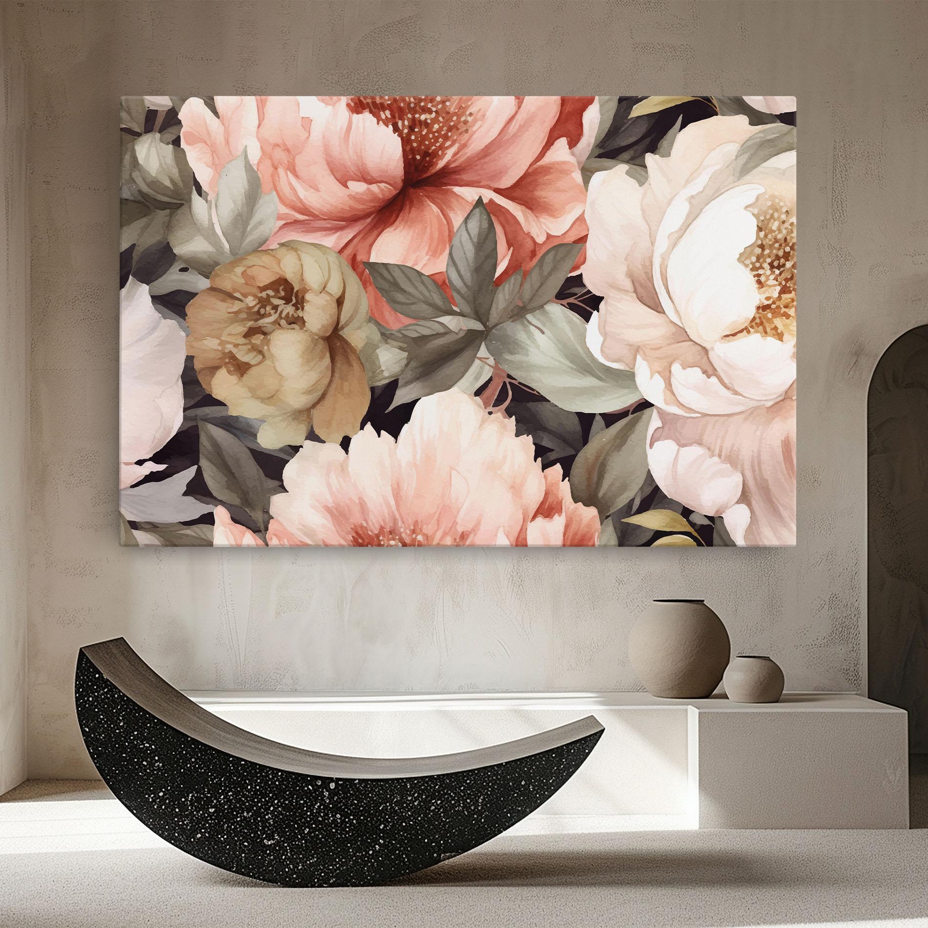 Obraz na Płótnie Cream Pink Peony mockup 8