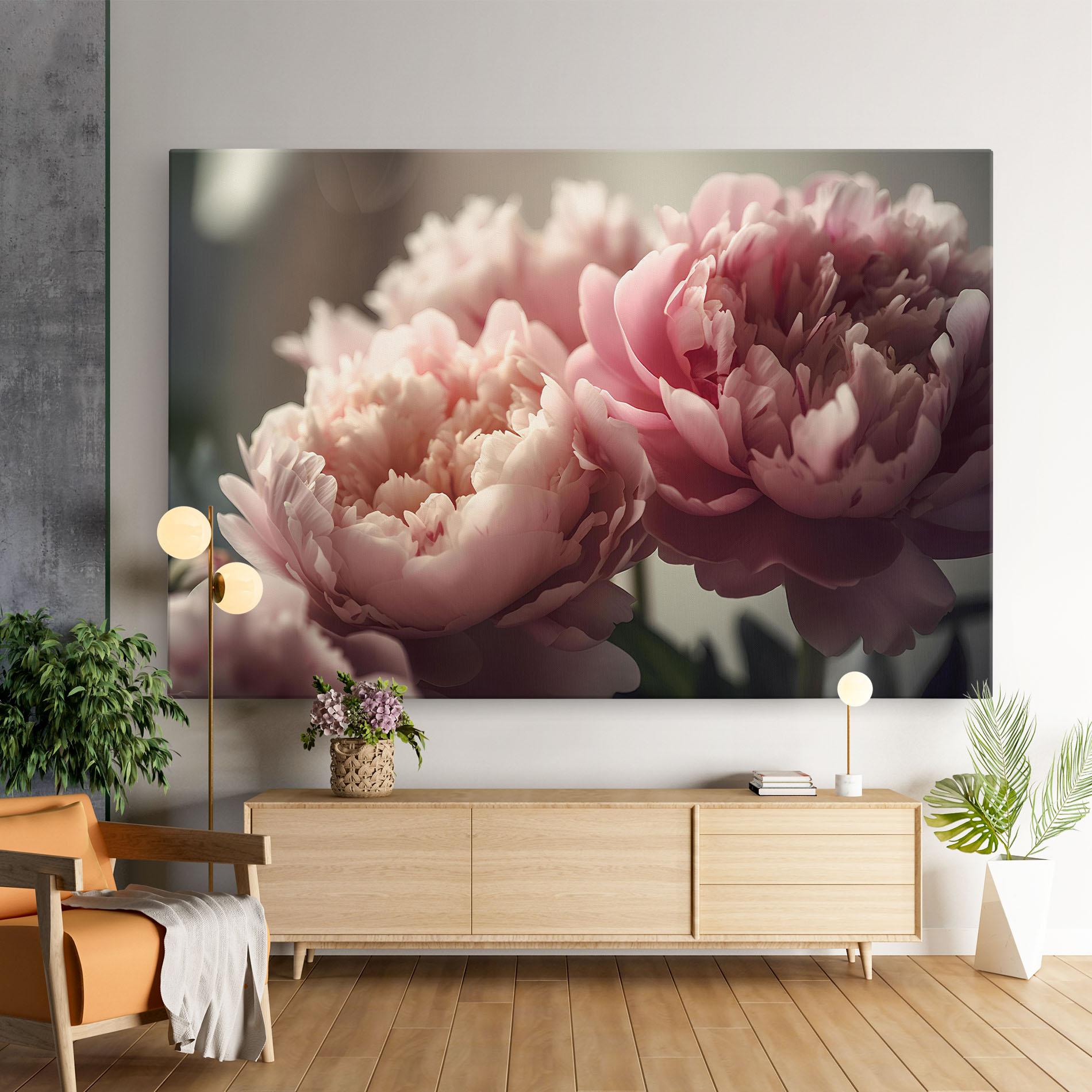 Obraz na Płótnie Cream Dreamy Peony mockup 9