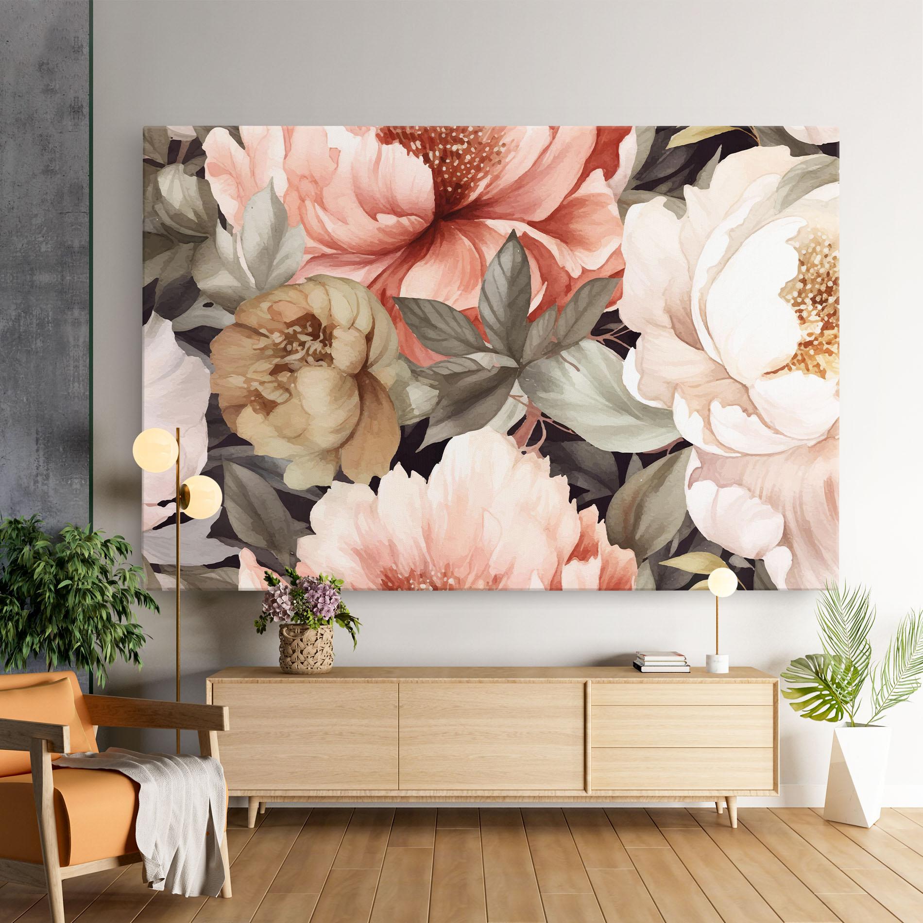 Obraz na Płótnie Cream Pink Peony mockup 9