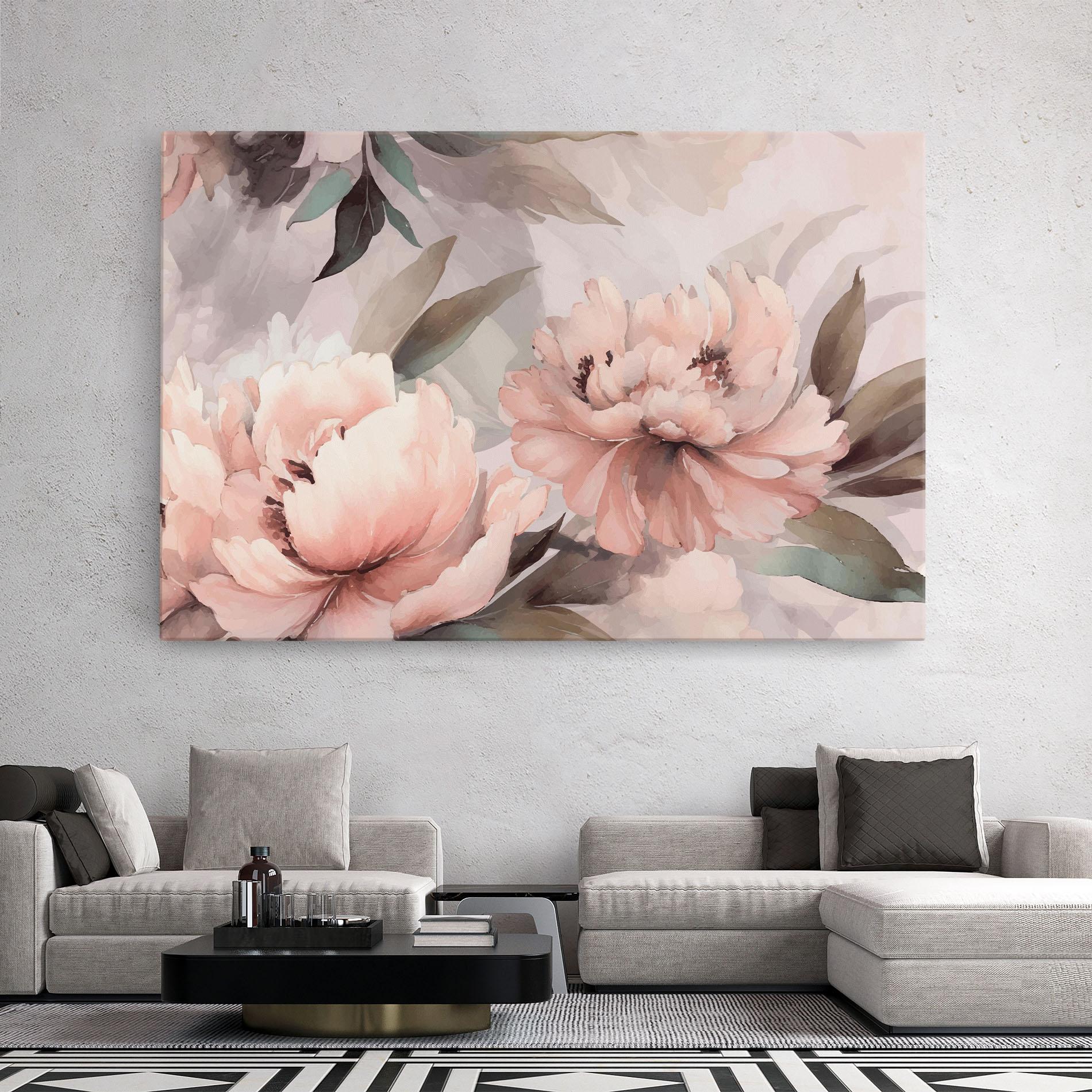 Obraz na Płótnie Dreamy Peony Art mockup 2