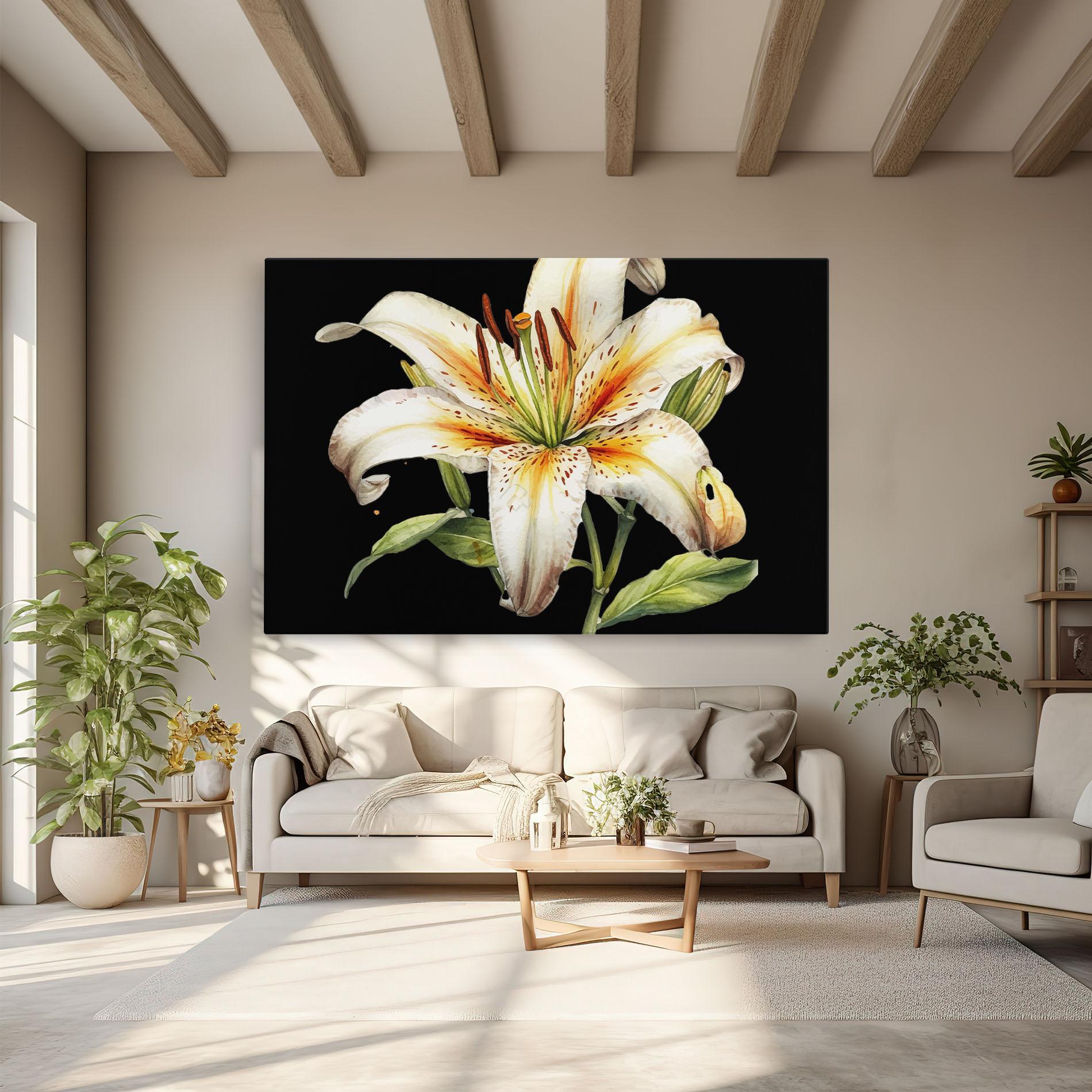 Obraz na Płótnie Beautiful White Lily mockup 6