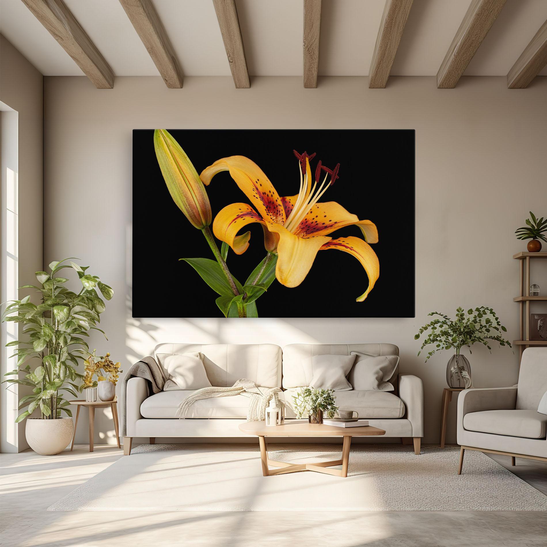 Obraz na Płótnie Beautiful Yellow Lily mockup 6