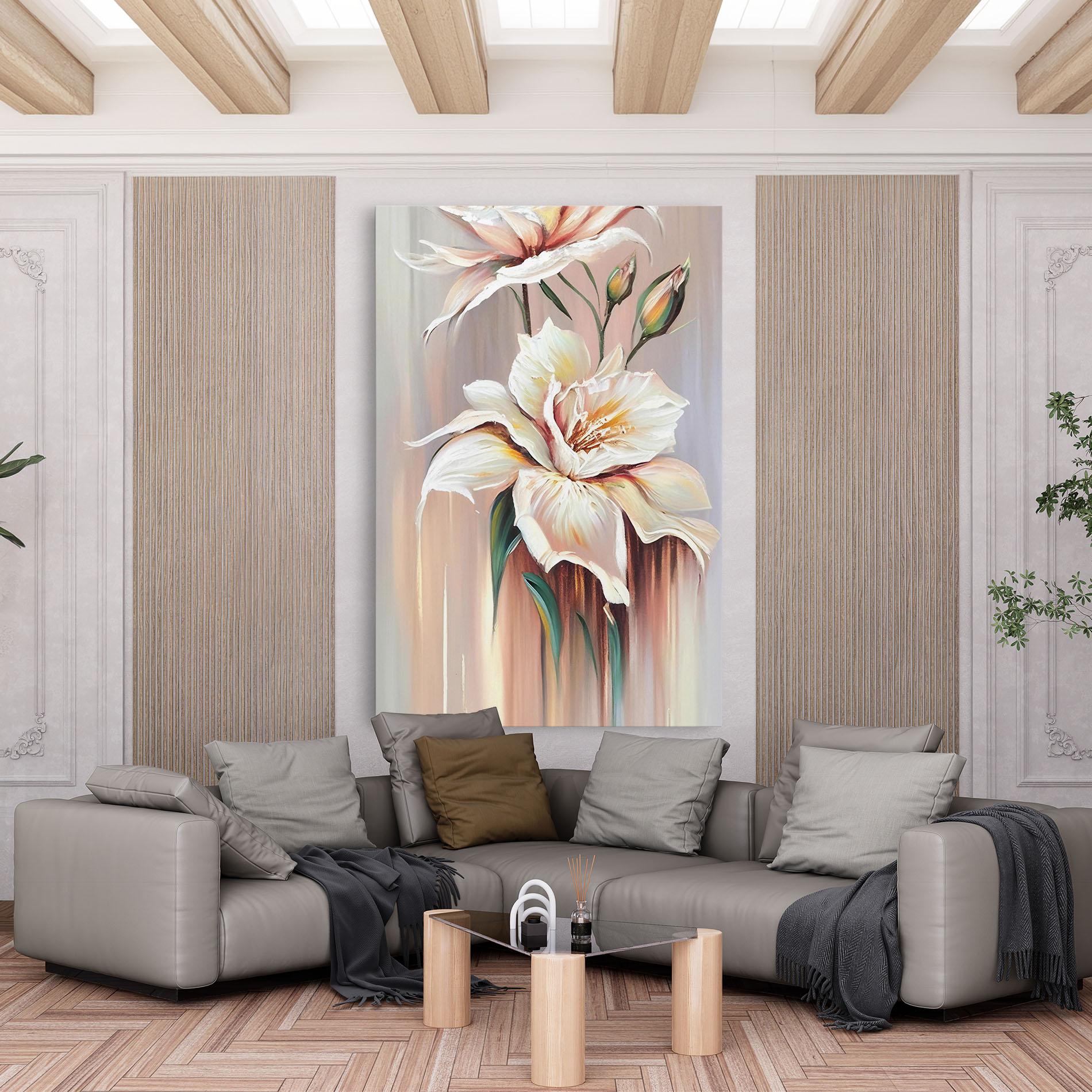 Obraz na Płótnie Abstract Lily Painting mockup 6