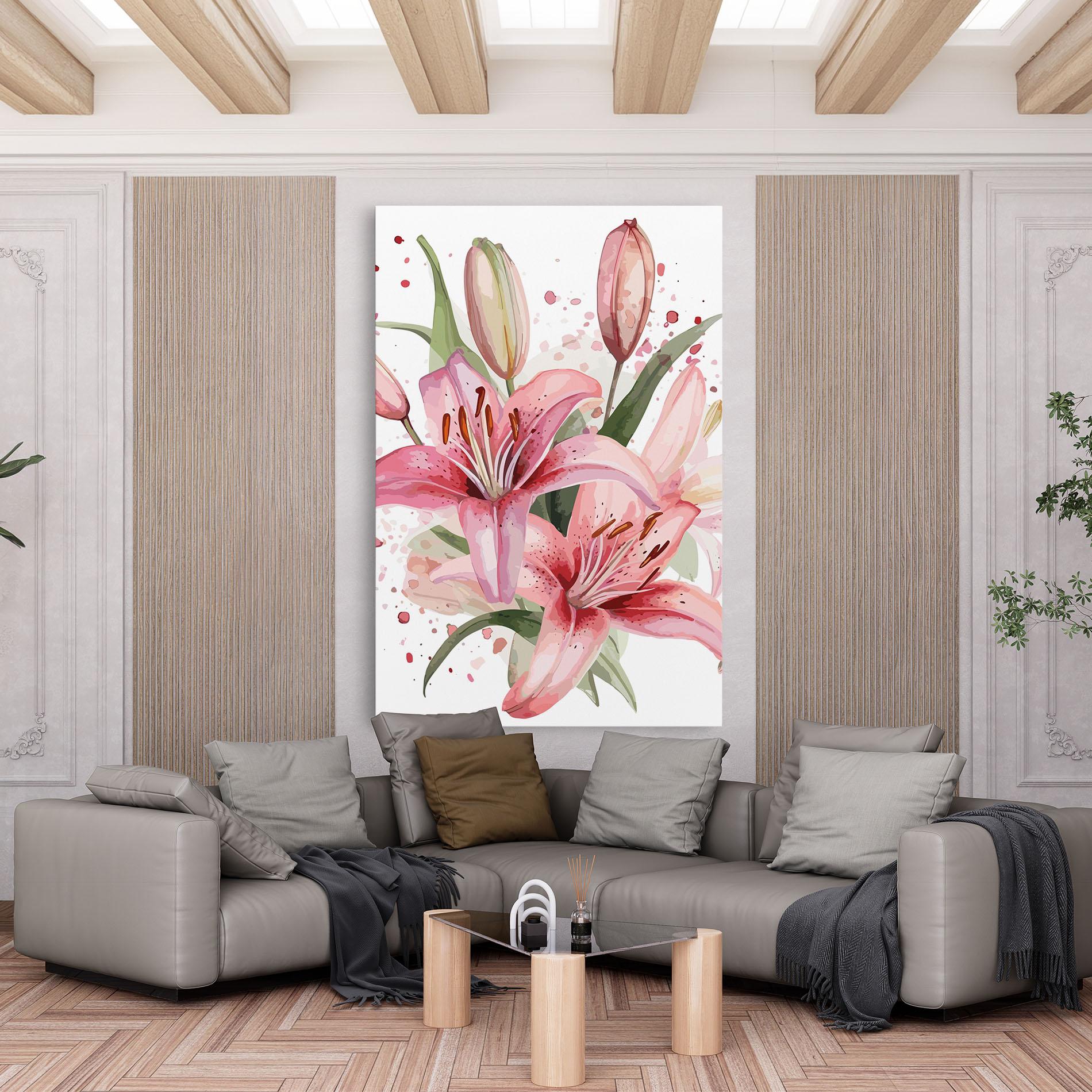 Obraz na Płótnie Beautiful Pink Lily mockup 6
