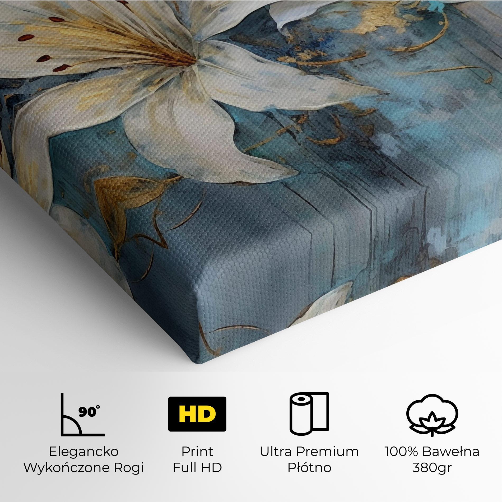 Obraz na Płótnie Lily With Gold Painting mockup 4