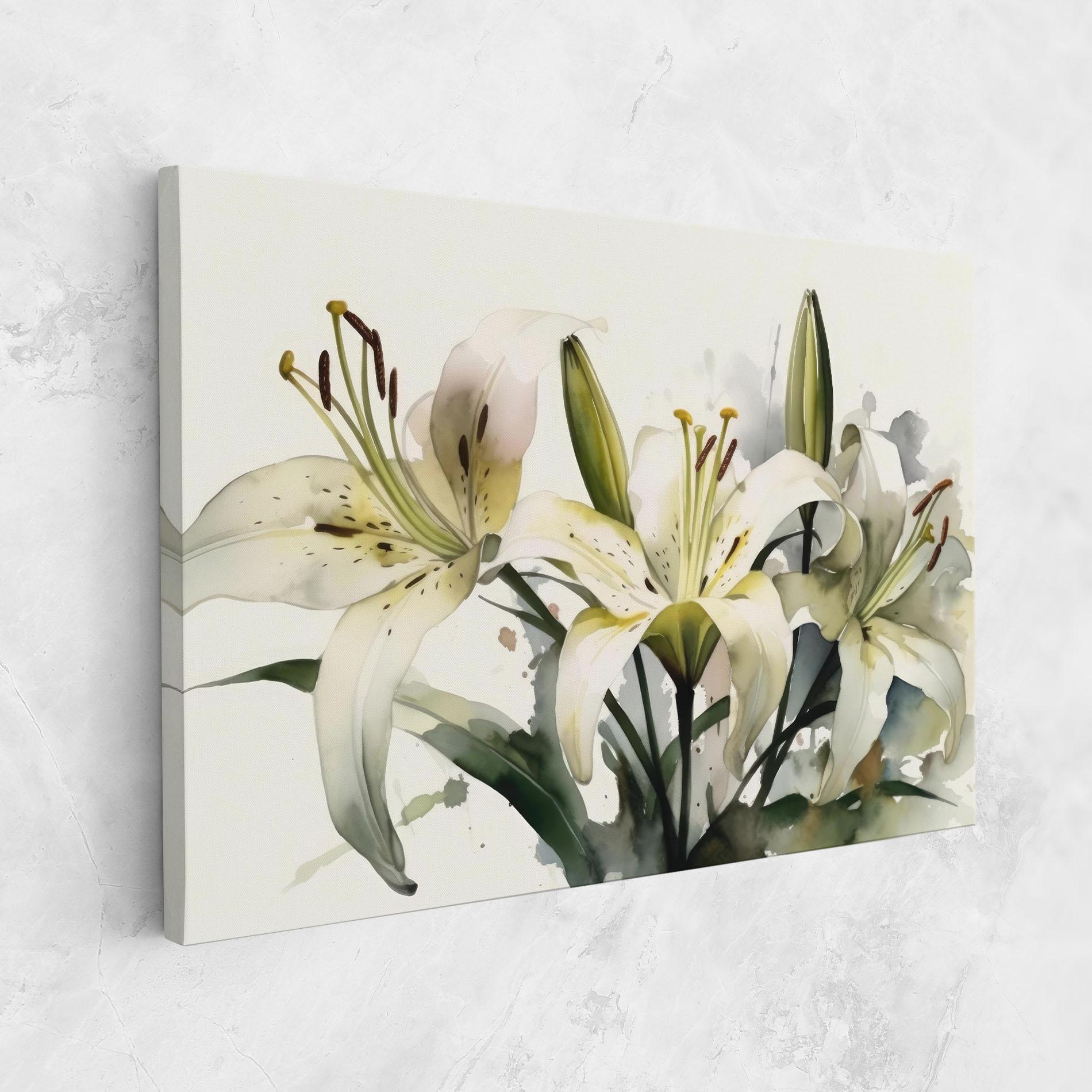 Obraz na Płótnie Cute White Lily Painting mockup 1