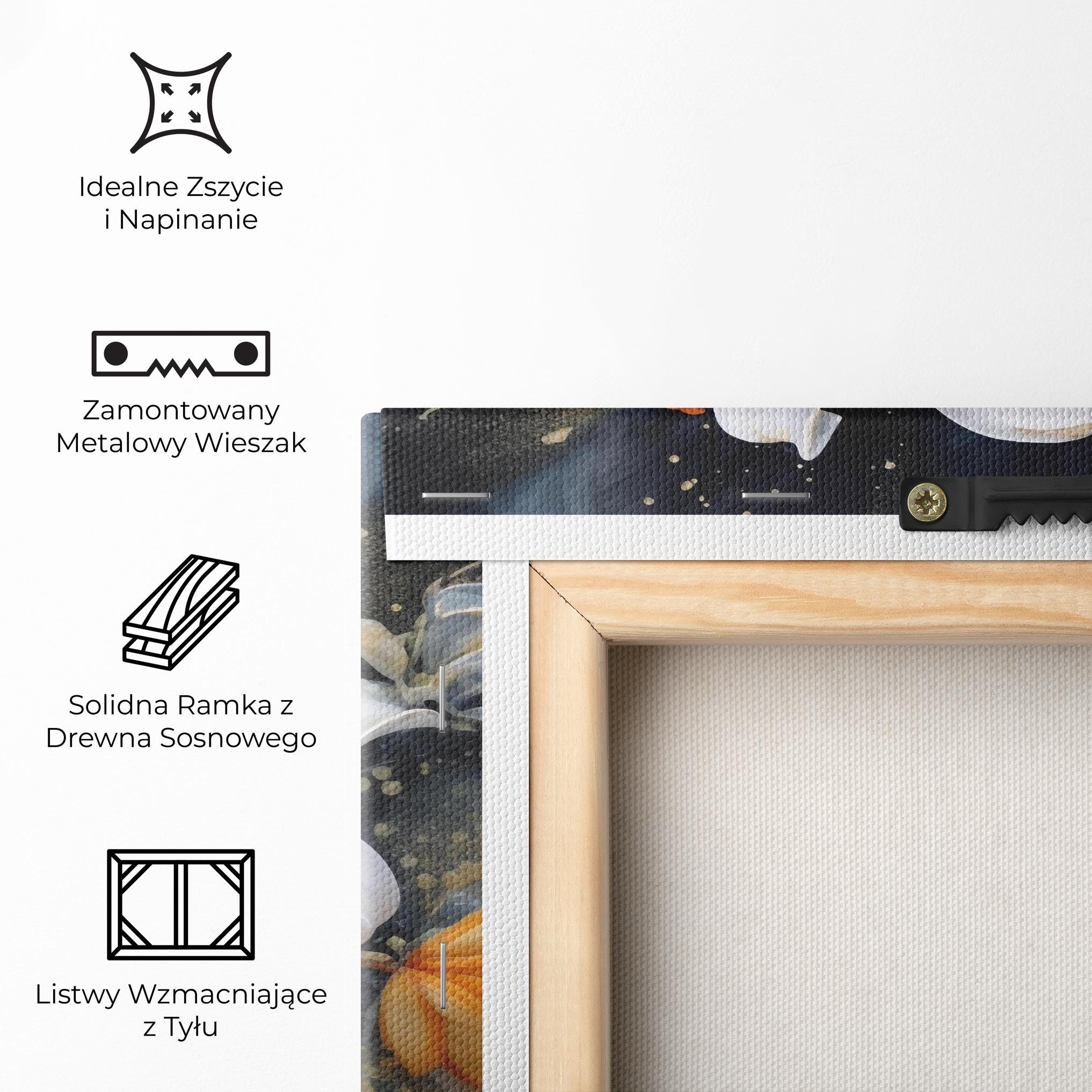 Obraz na Płótnie Lily On Blue Painting mockup 5