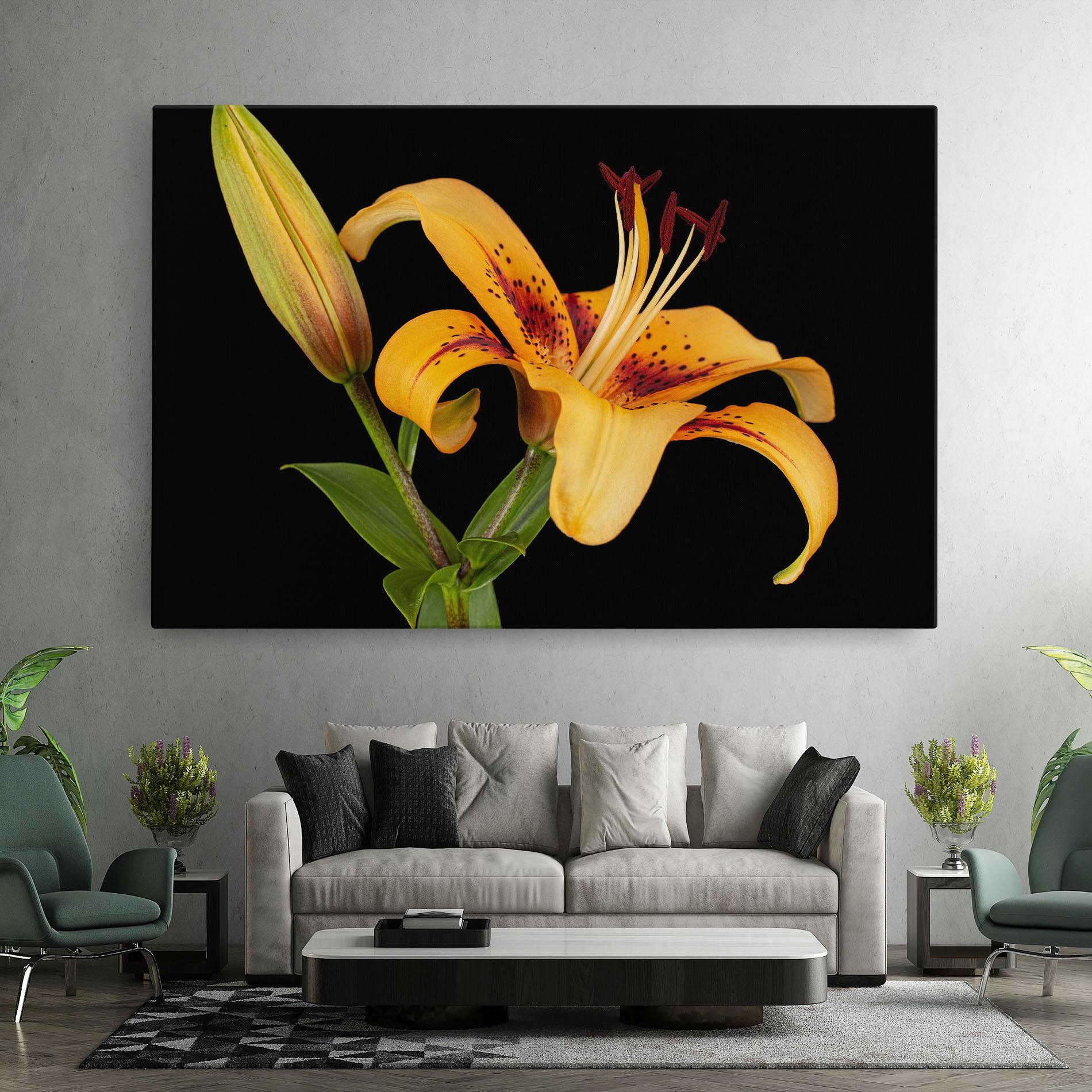 Obraz na Płótnie Beautiful Yellow Lily mockup 7