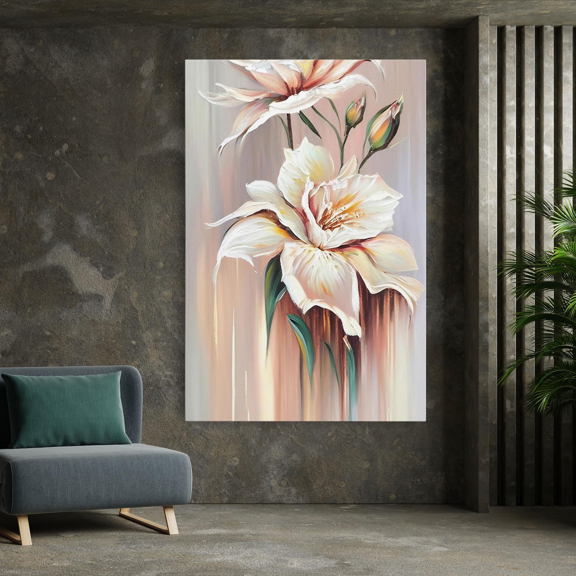 Obraz na Płótnie Abstract Lily Painting mockup 7